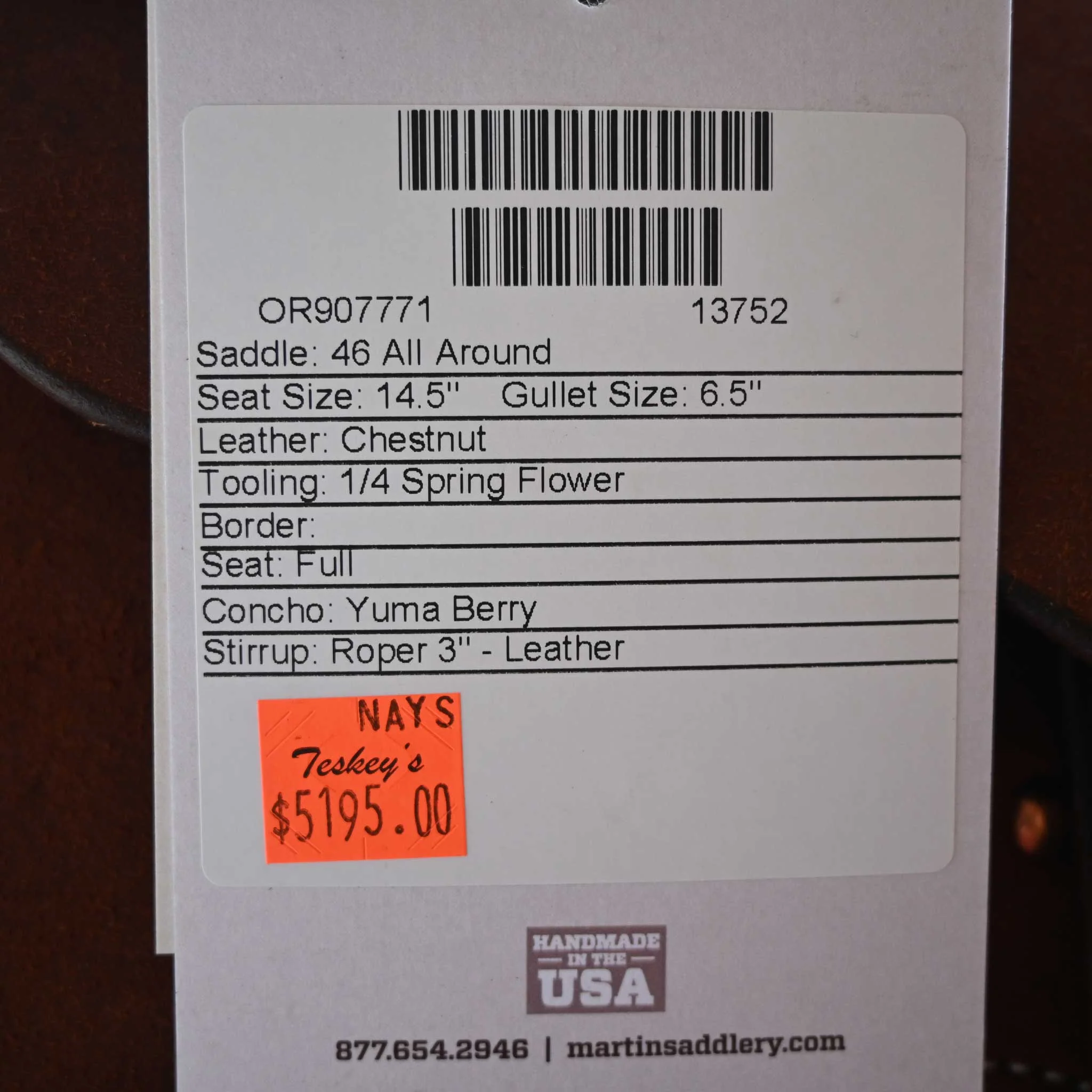 14.5" MARTIN ALL AROUND SADDLE - Image 3