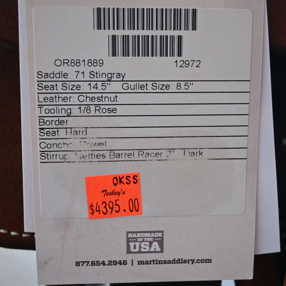 14.5" MARTIN STINGRAY BARREL SADDLE - Image 3