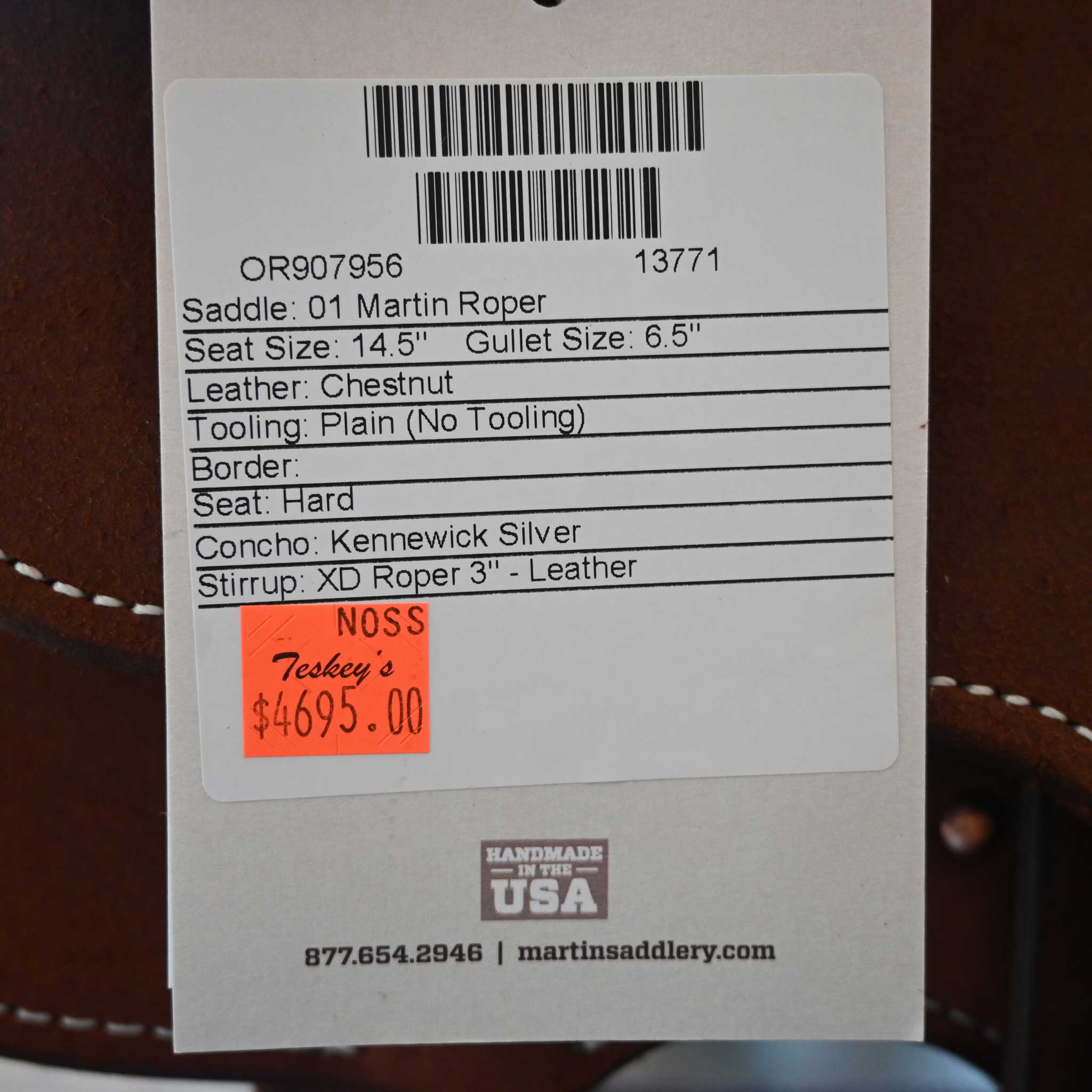 14.5" MARTIN TEAM ROPING SADDLE - Image 3