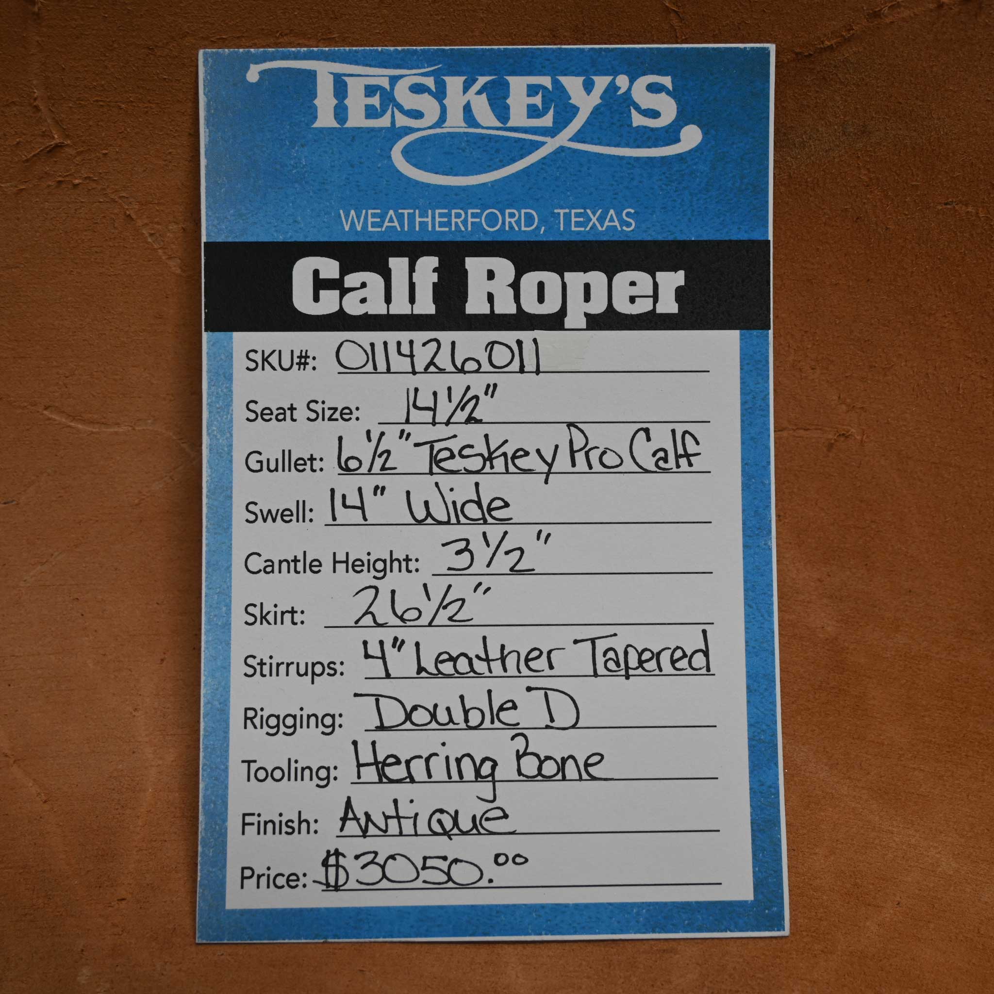 14.5" TESKEY'S CALF ROPING SADDLE - Image 3