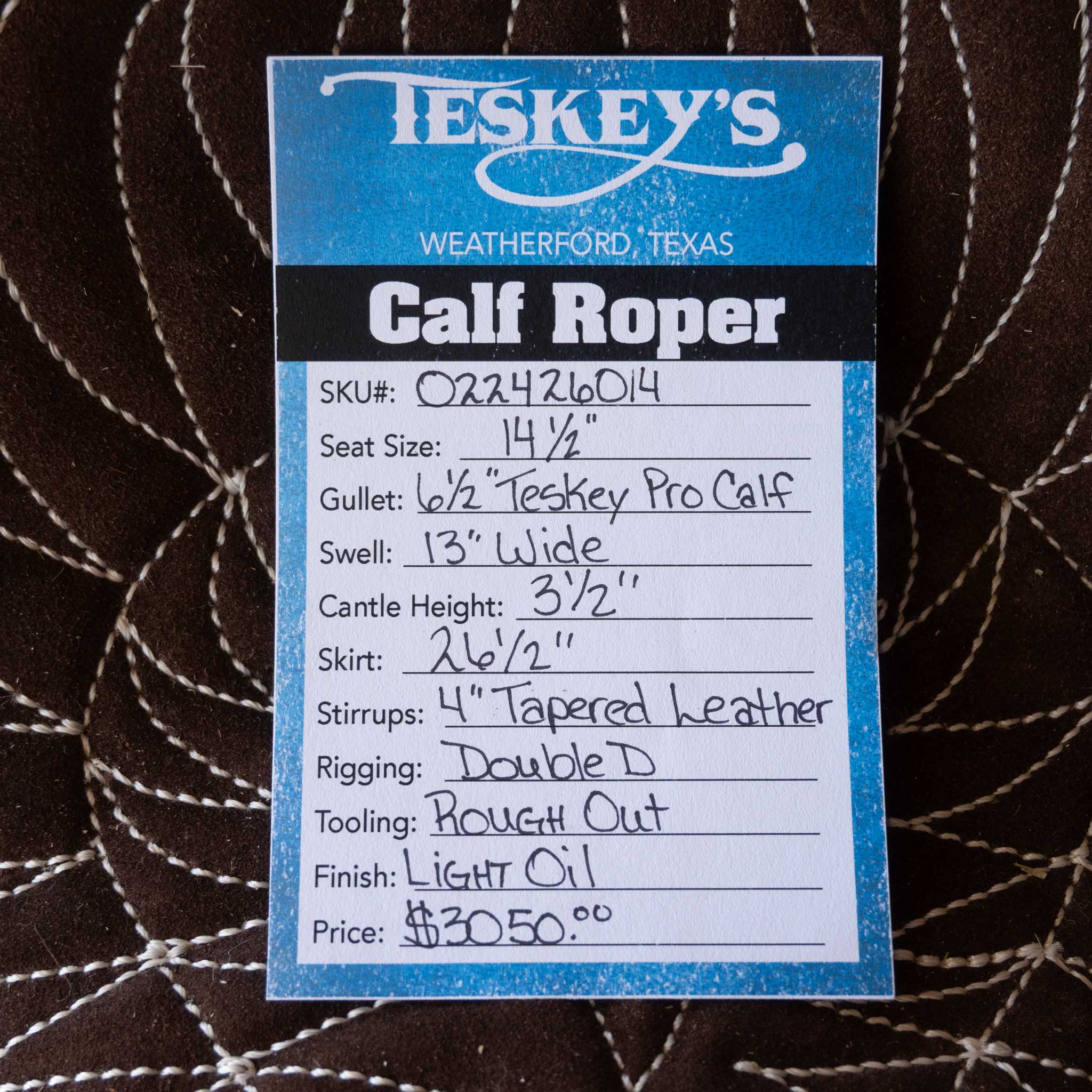 14.5" TESKEY'S CALF ROPING SADDLE - Image 3
