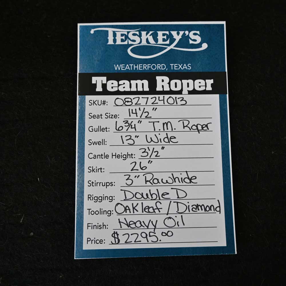 14.5" TESKEY'S TEAM ROPING SADDLE - Image 2