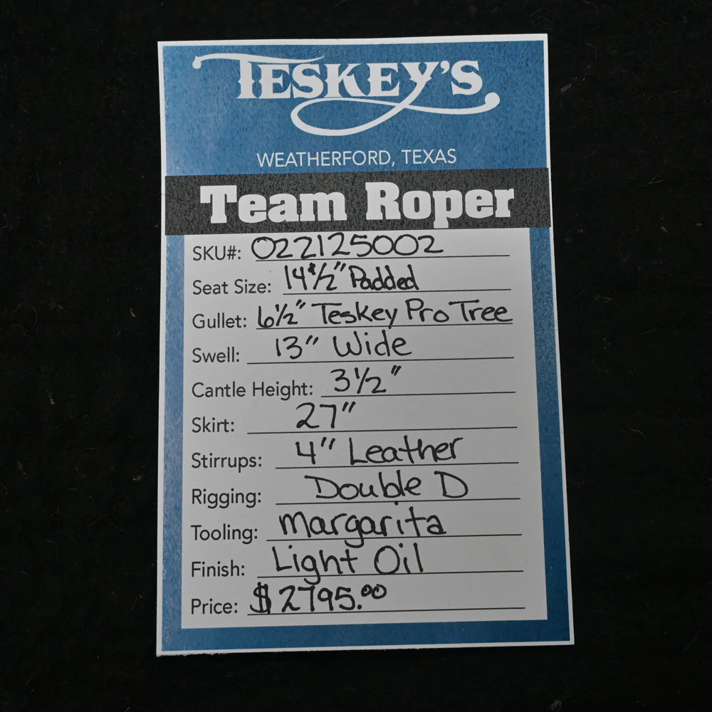 14.5" TESKEY'S TEAM ROPING SADDLE - Image 3