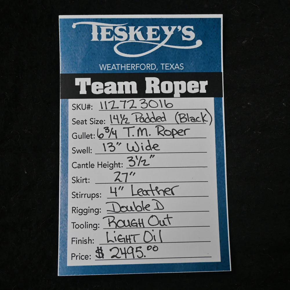 14.5" TESKEY'S TEAM ROPING SADDLE - Image 2
