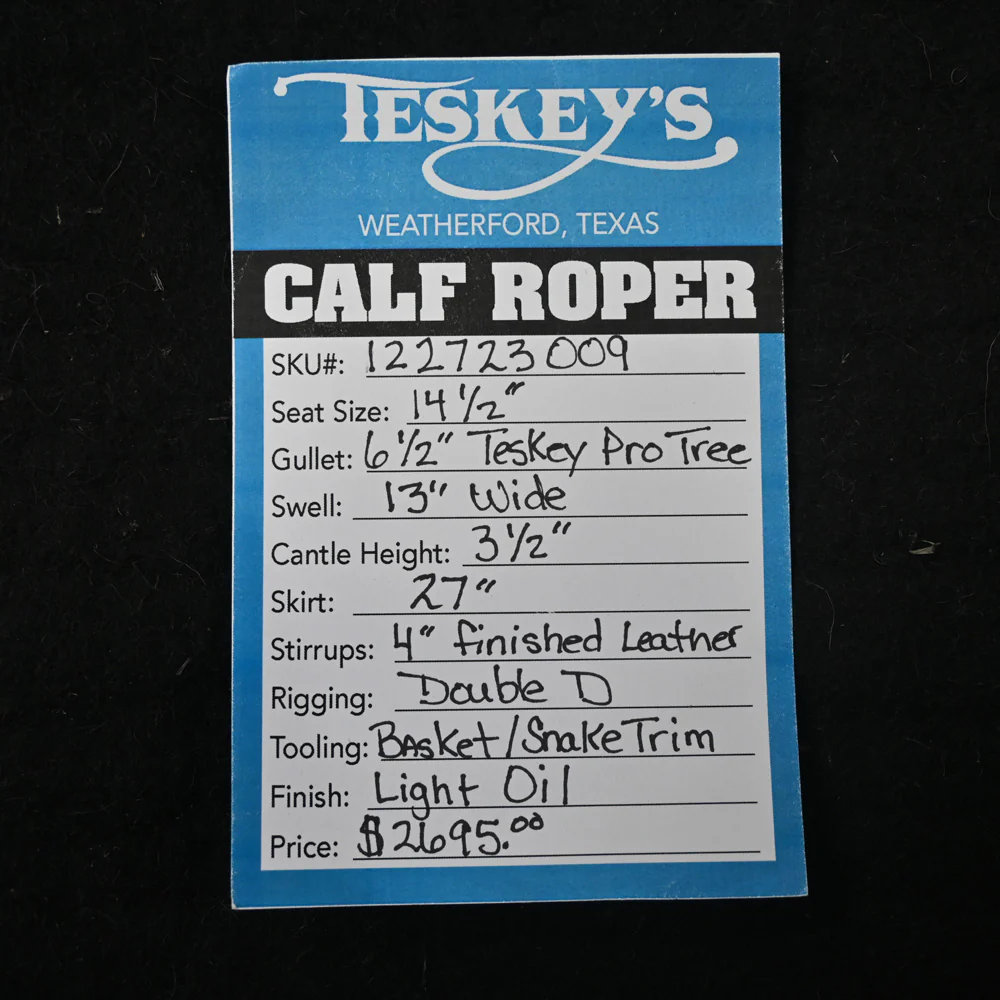 14.5" TESKEY'S CALF ROPING SADDLE - Image 2