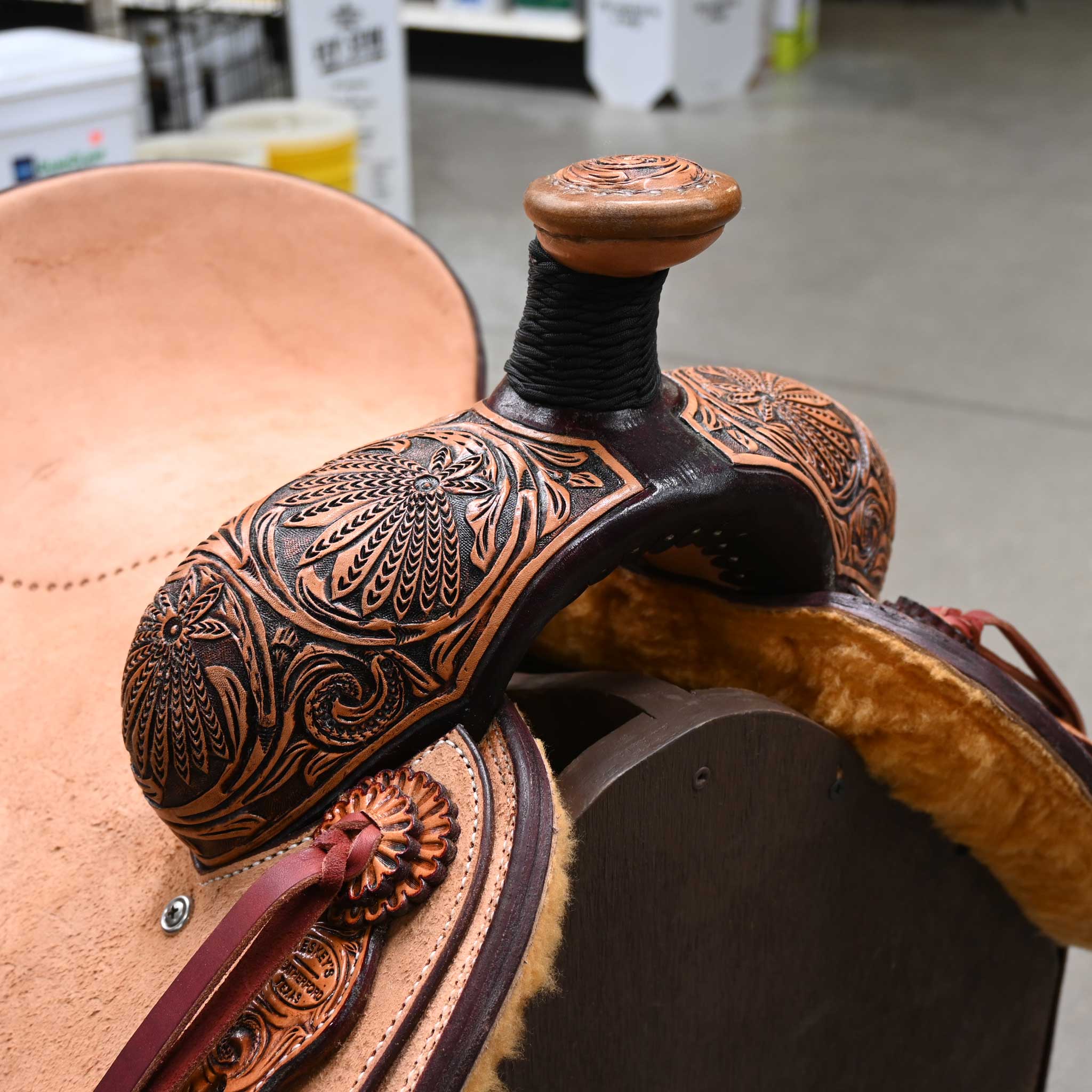 14" TESKEY'S TEAM ROPING SADDLE - Image 2