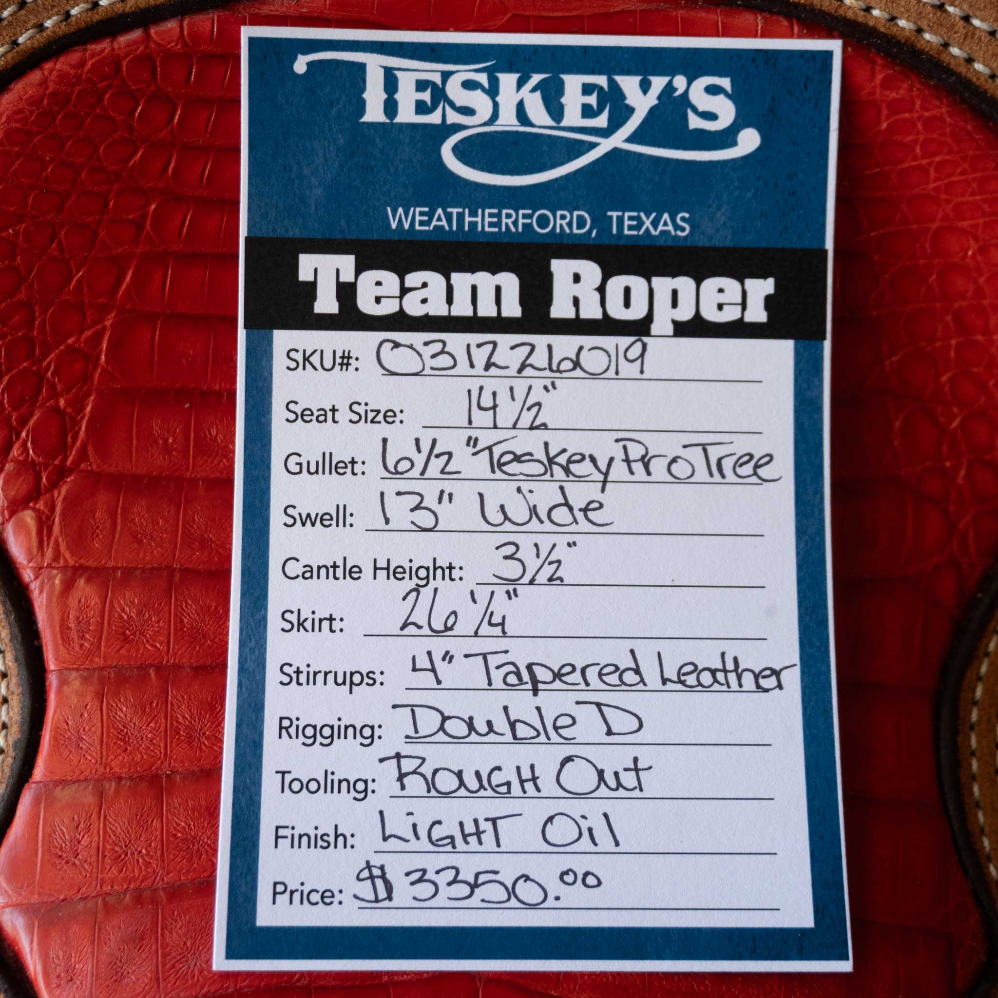 14.5" TESKEY'S TEAM ROPING SADDLE - Image 3