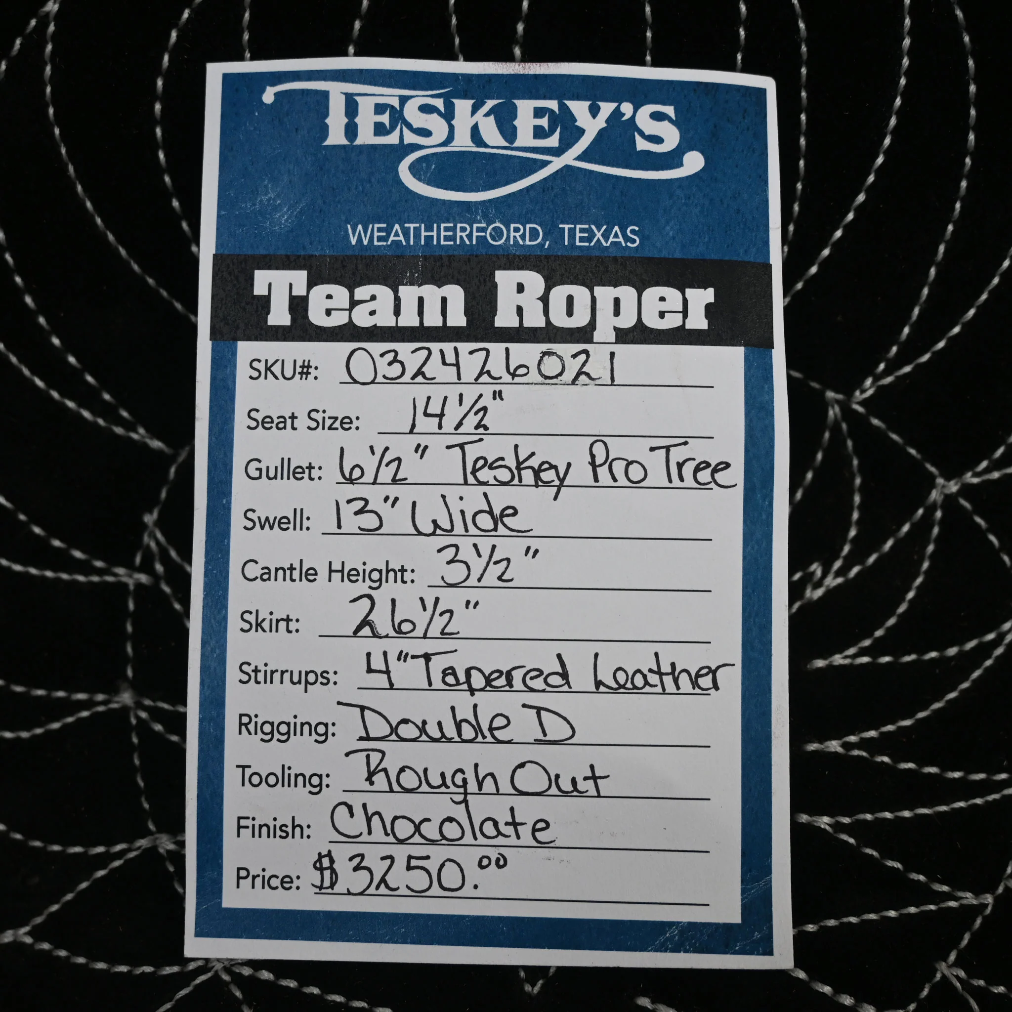 14.5" TESKEY'S TEAM ROPING SADDLE - Image 3