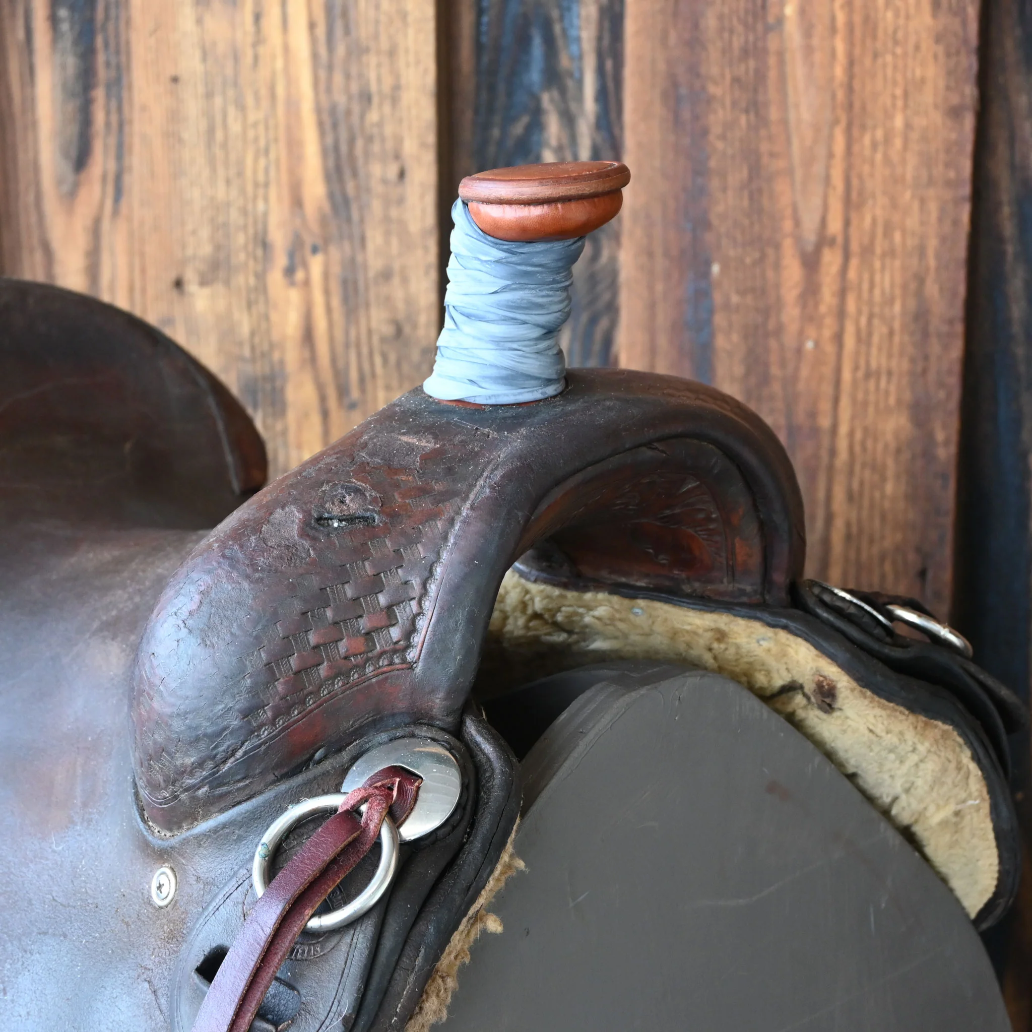 14.5" USED CHUCK TREON RANCH SADDLE - Image 2