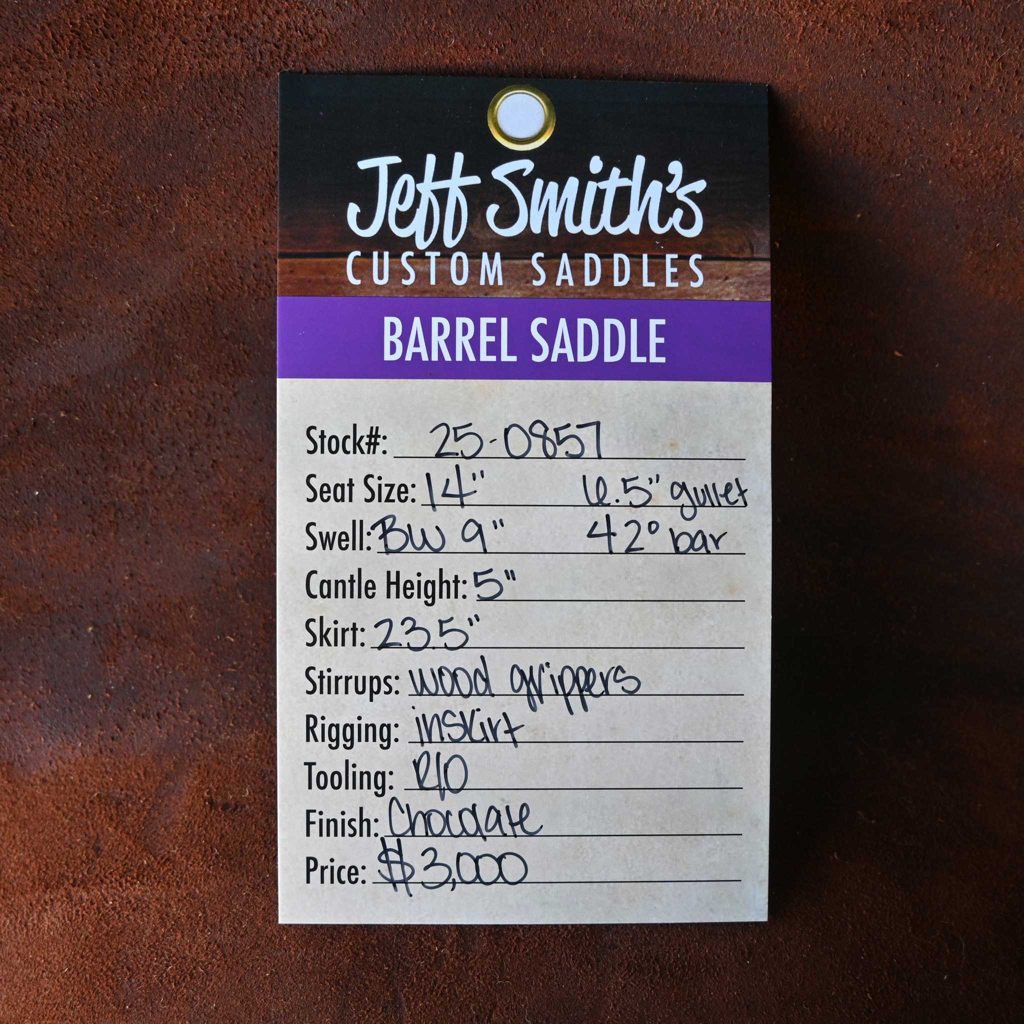 14" JEFF SMITH BARREL SADDLE - Image 3