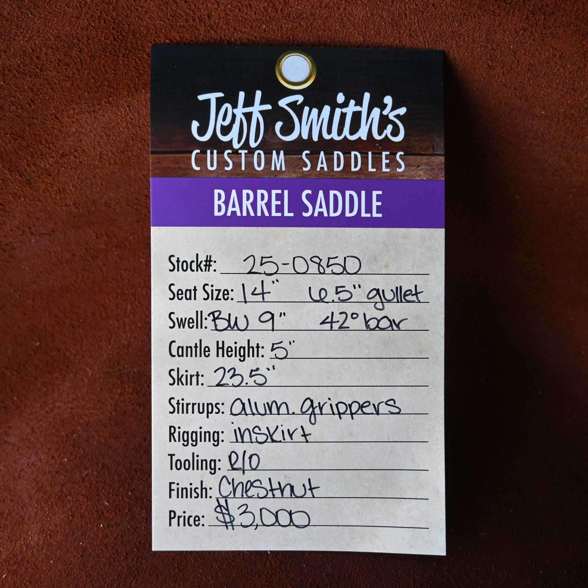 14" JEFF SMITH BARREL SADDLE - Image 3