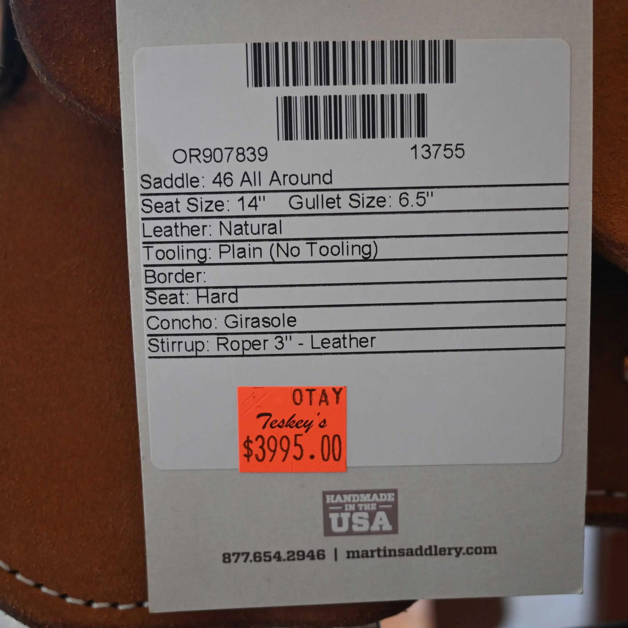 14" MARTIN ALL AROUND SADDLE - Image 3