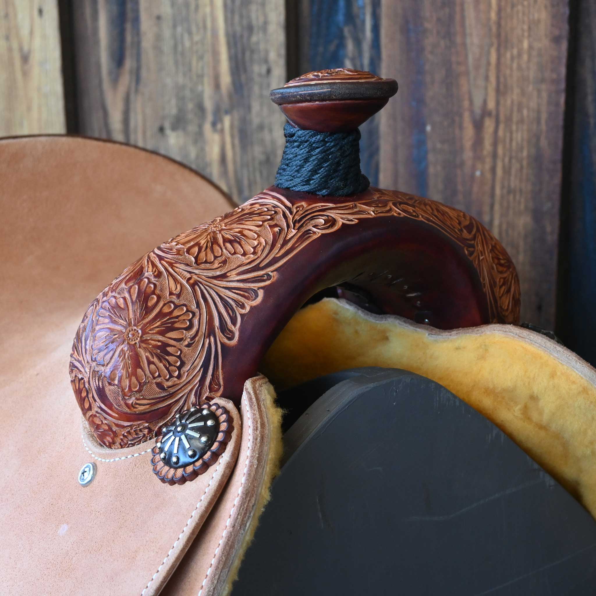 14" MARTIN JOE BEAVER CALF ROPING SADDLE - Image 2