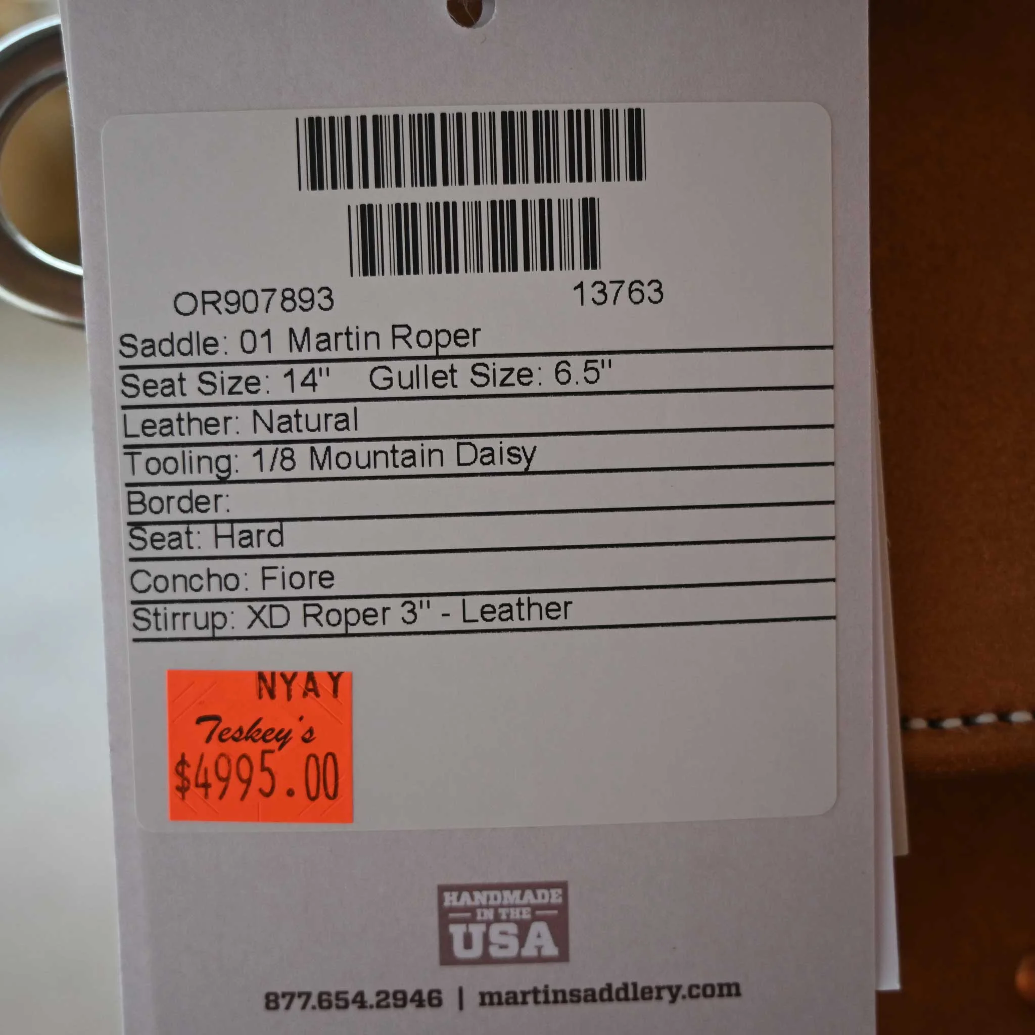 14" MARTIN TEAM ROPING SADDLE - Image 3