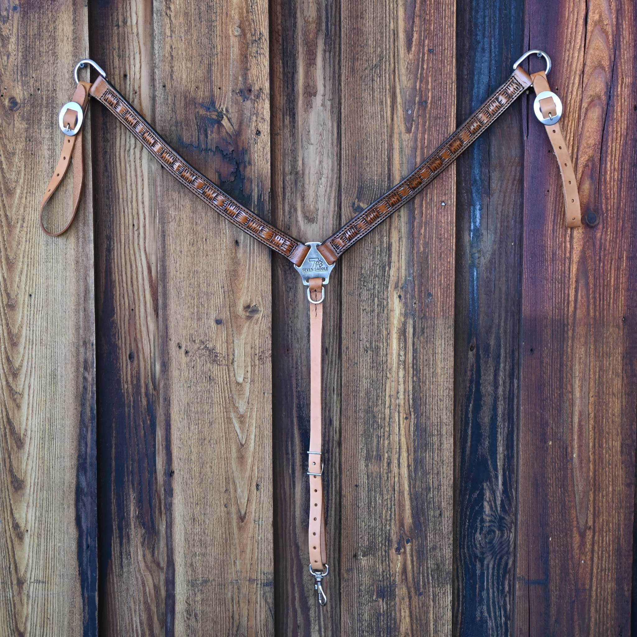 14" SEVEN PLATINUM LEATHER BARREL SADDLE - Image 3