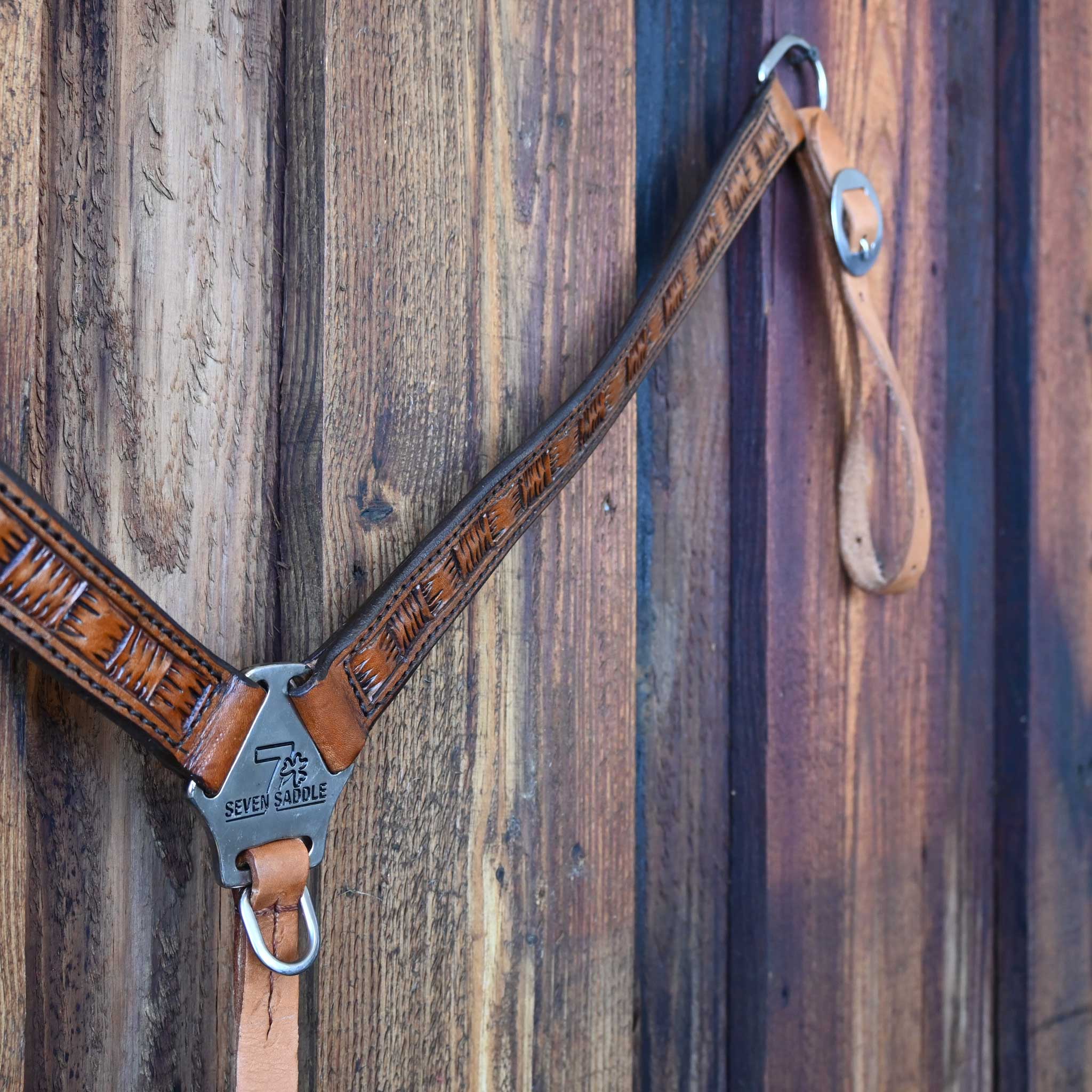 14" SEVEN PLATINUM LEATHER BARREL SADDLE - Image 4