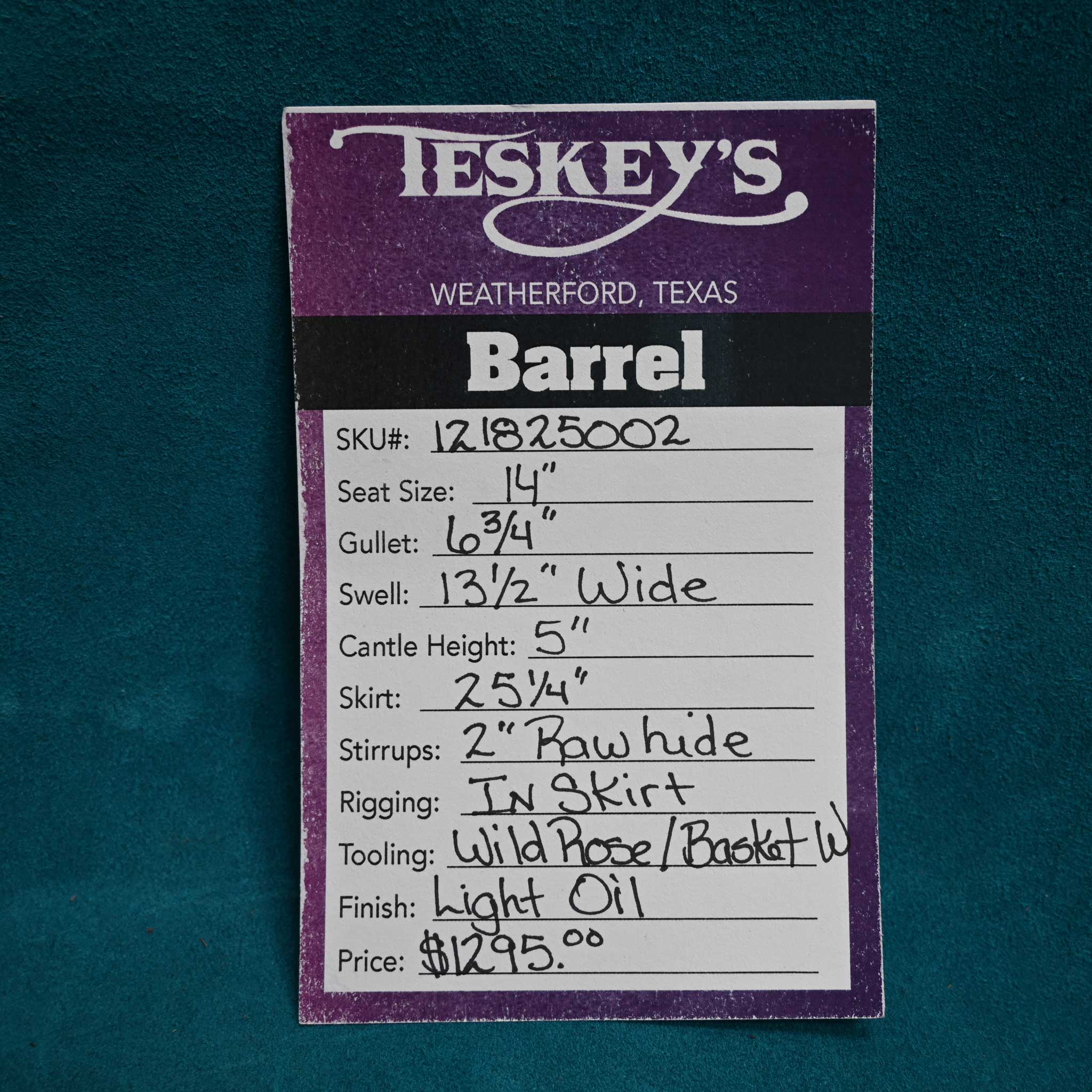 14" TESKEY'S COMPETITION BARREL SADDLE - Image 3