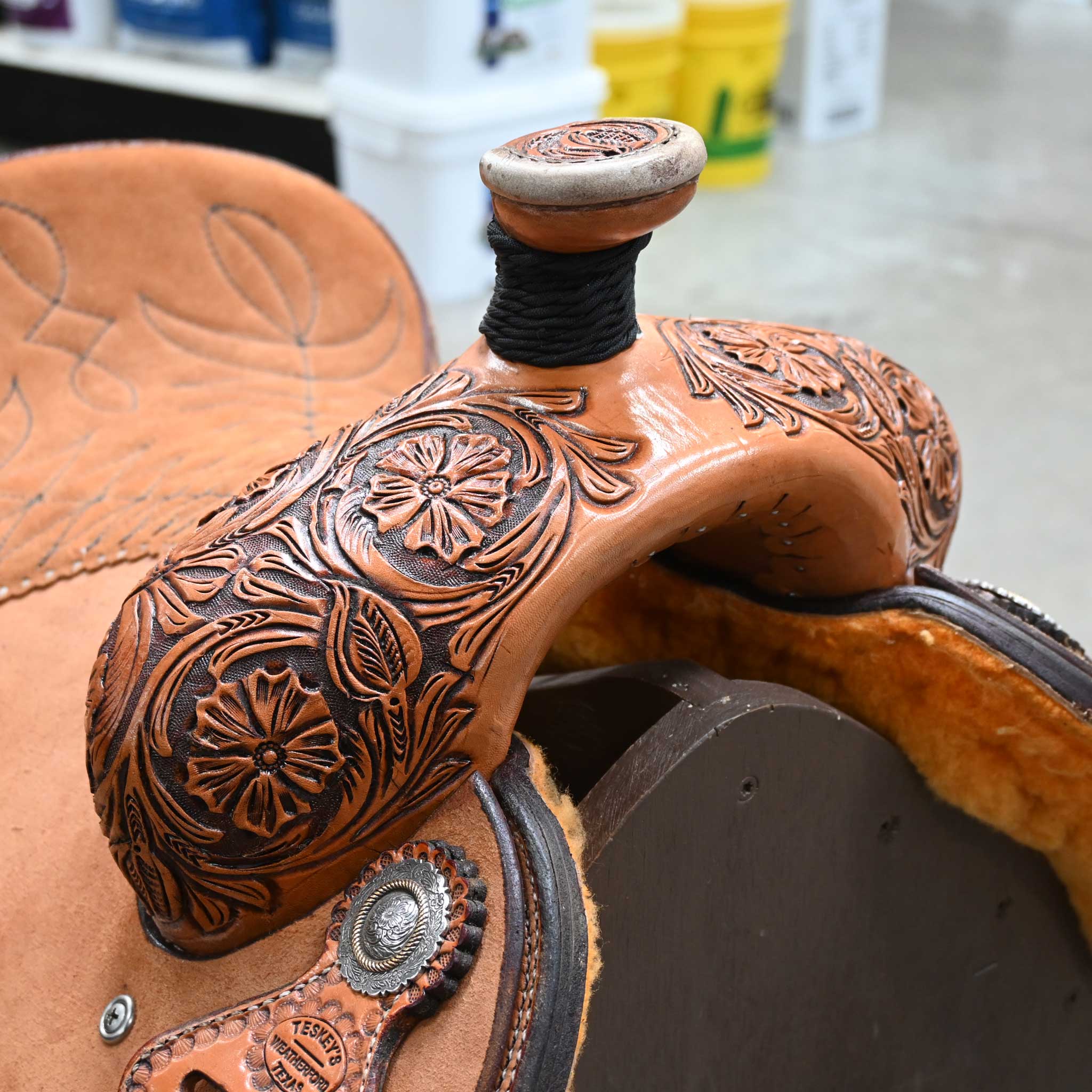 14" TESKEY'S CALF ROPING SADDLE - Image 2