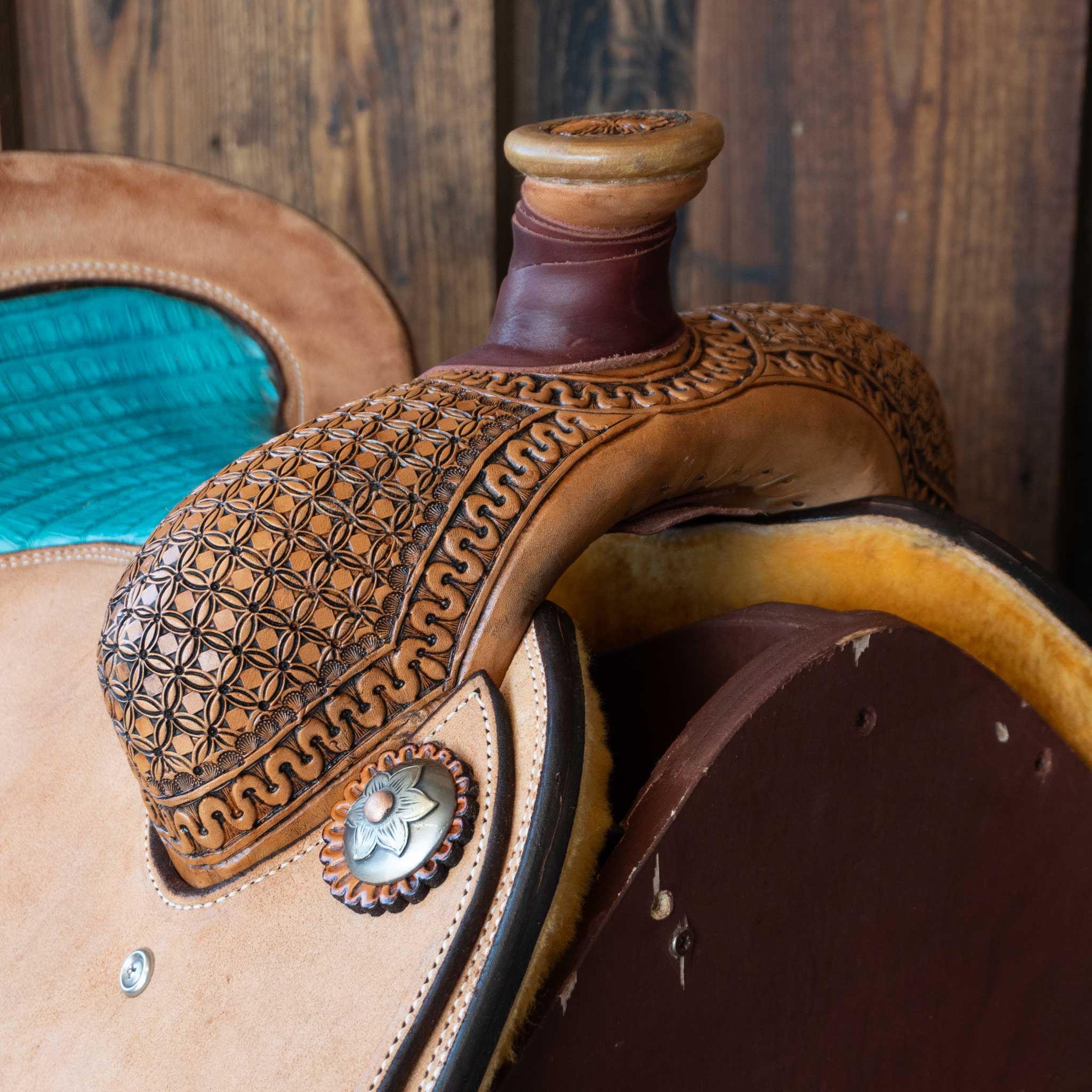 14" TESKEY'S CALF ROPING SADDLE - Image 2