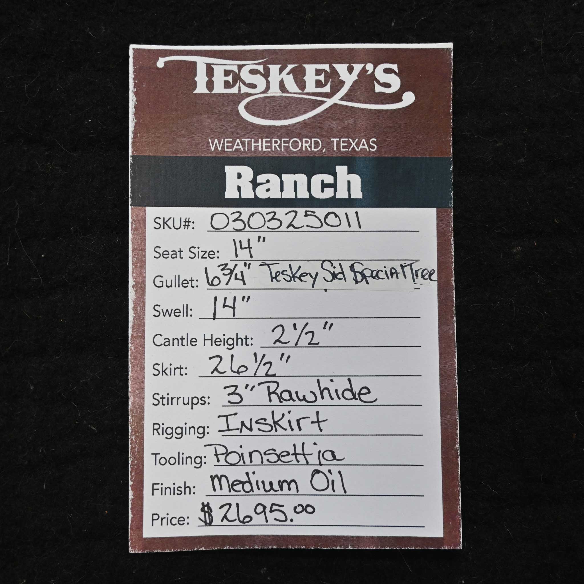 14" TESKEY'S RANCH SADDLE - Image 3