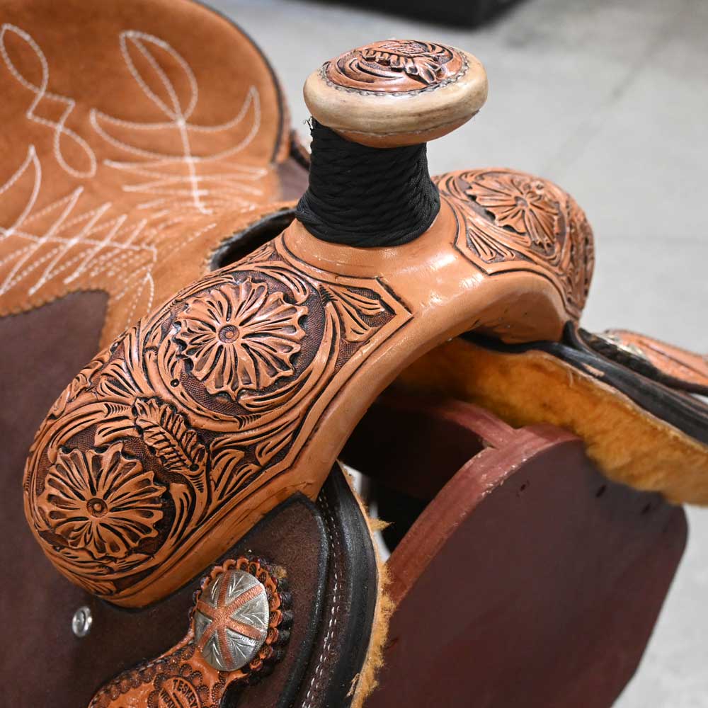 14" TESKEY'S TEAM ROPING SADDLE - Image 2