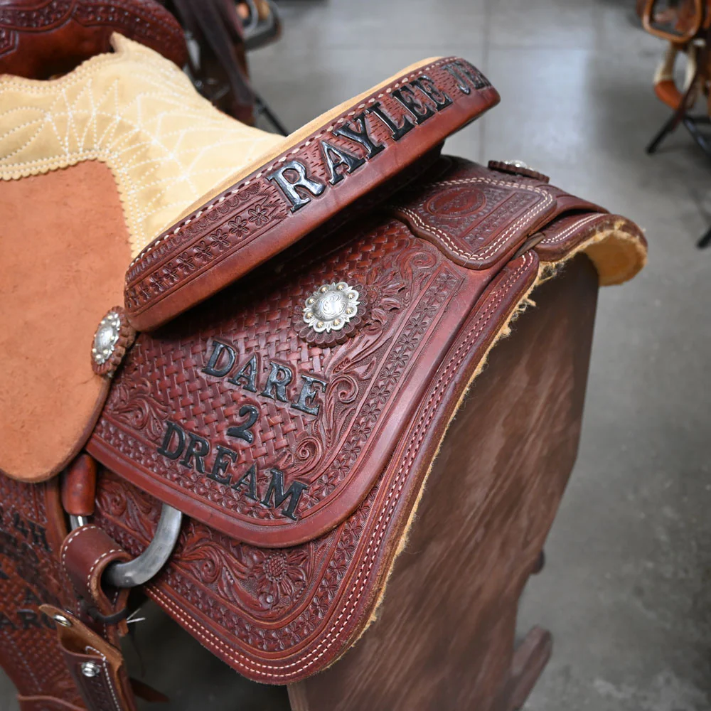 14" USED TESKEY'S TEAM ROPING SADDLE - Image 3