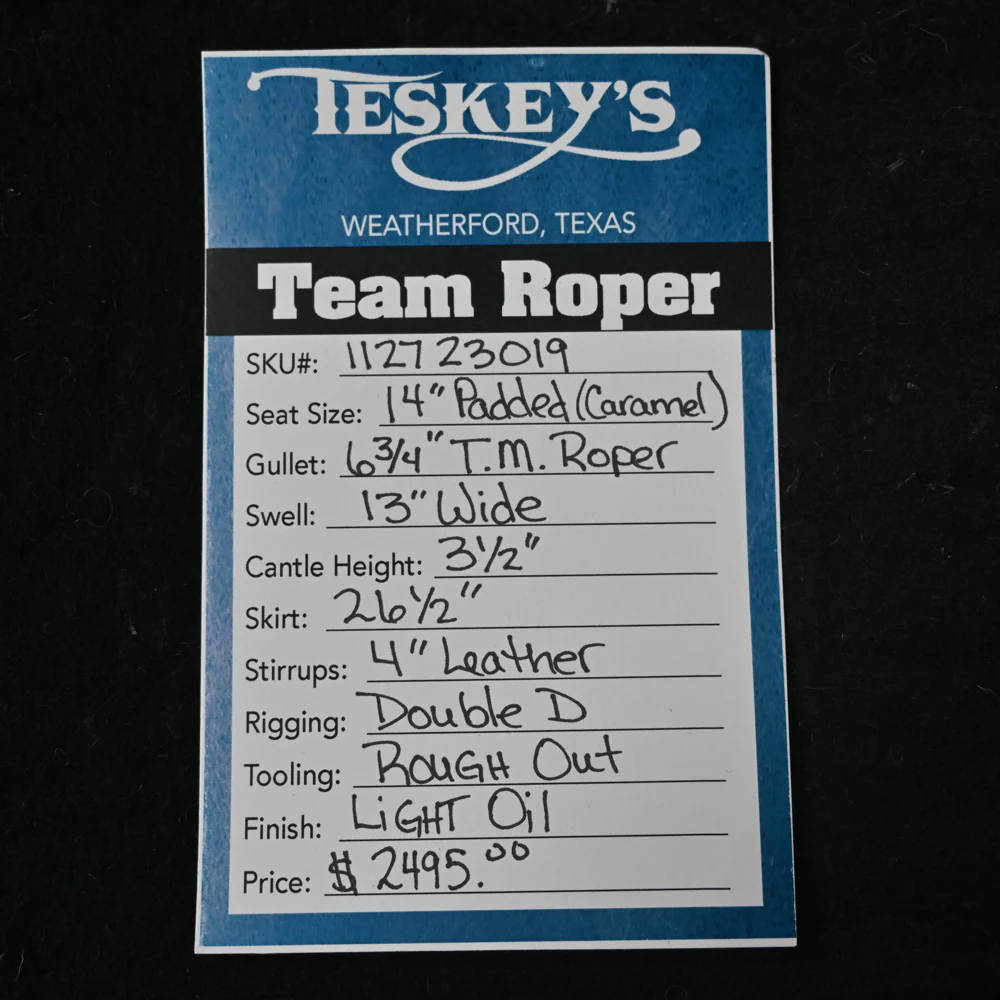 14" TESKEY'S TEAM ROPING SADDLE - Image 2