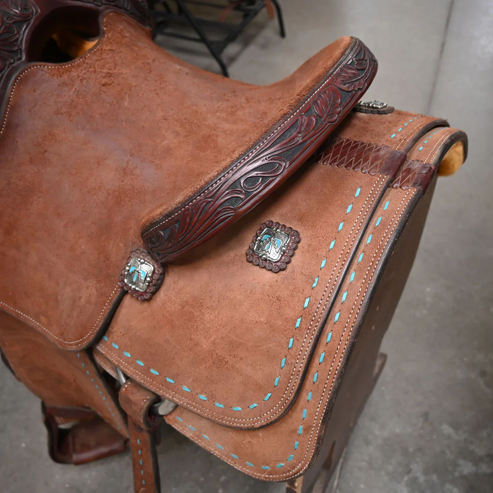 14" USED ADAM TANNER ROPING SADDLE - Image 3