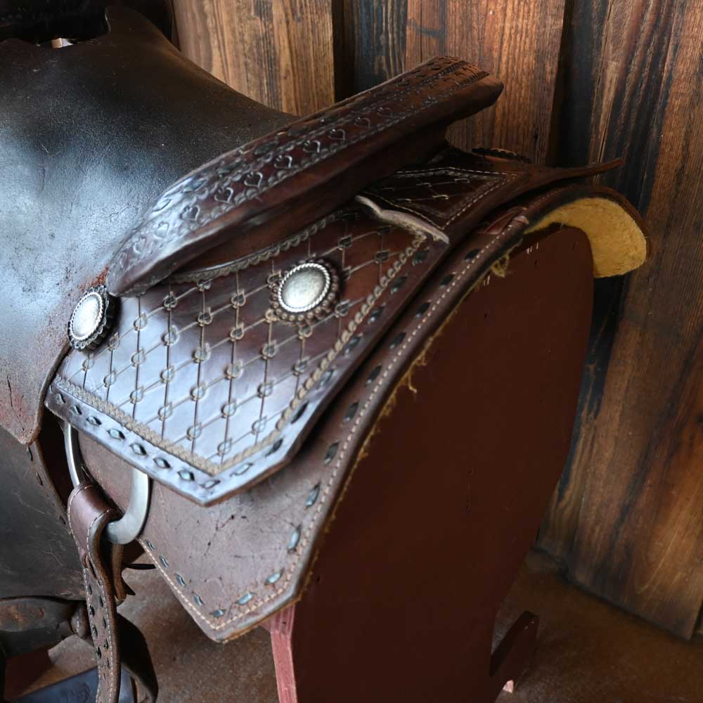 14" USED BIG G TEAM ROPING SADDLE - Image 3