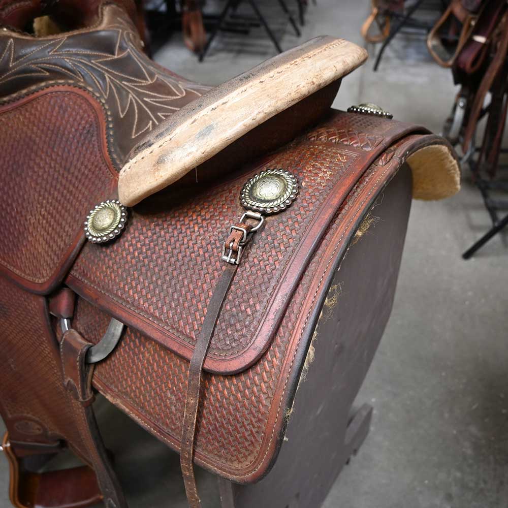 14" USED BOB'S CUSTOM ROPING SADDLE - Image 3