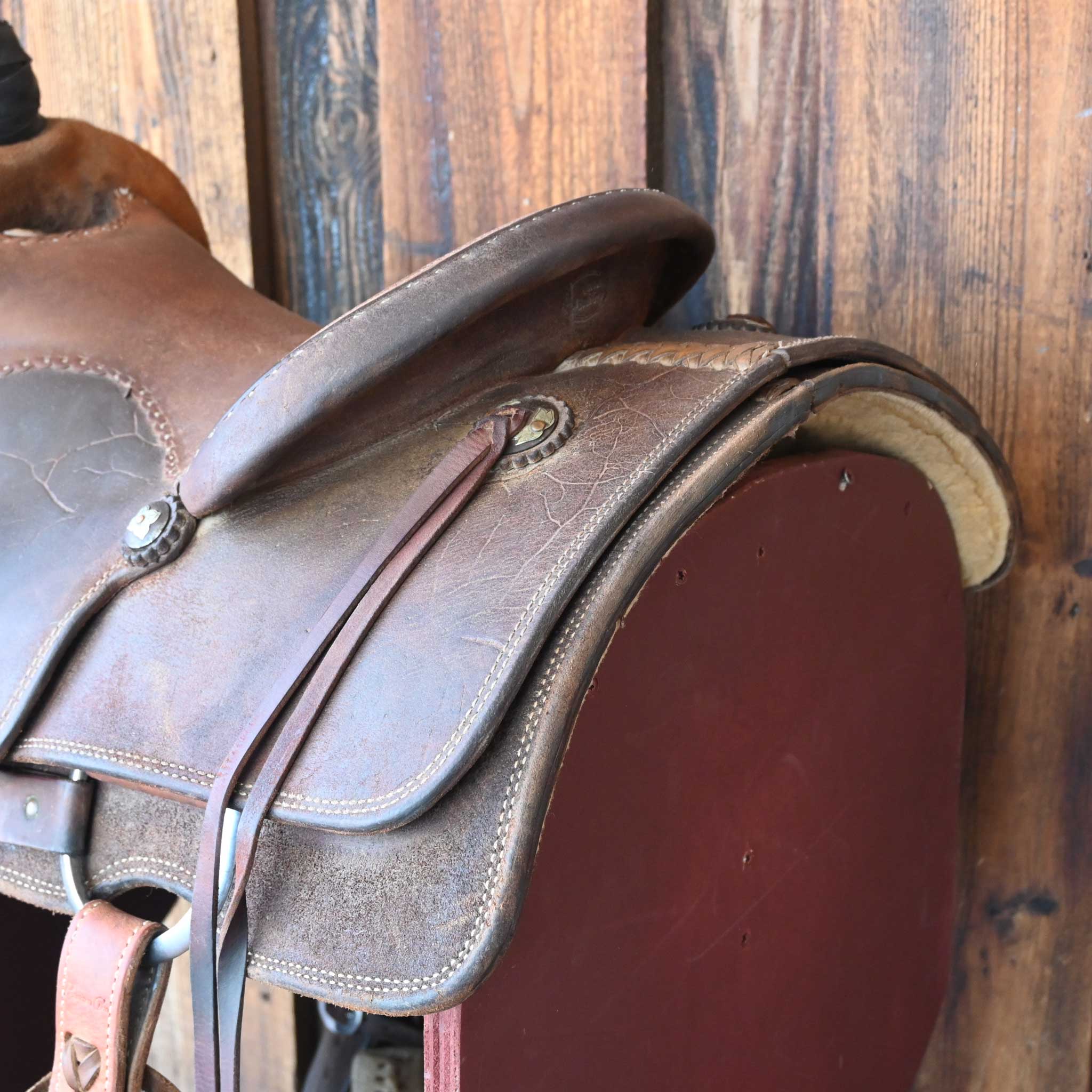 14" USED CACTUS TEAM ROPING SADDLE - Image 3