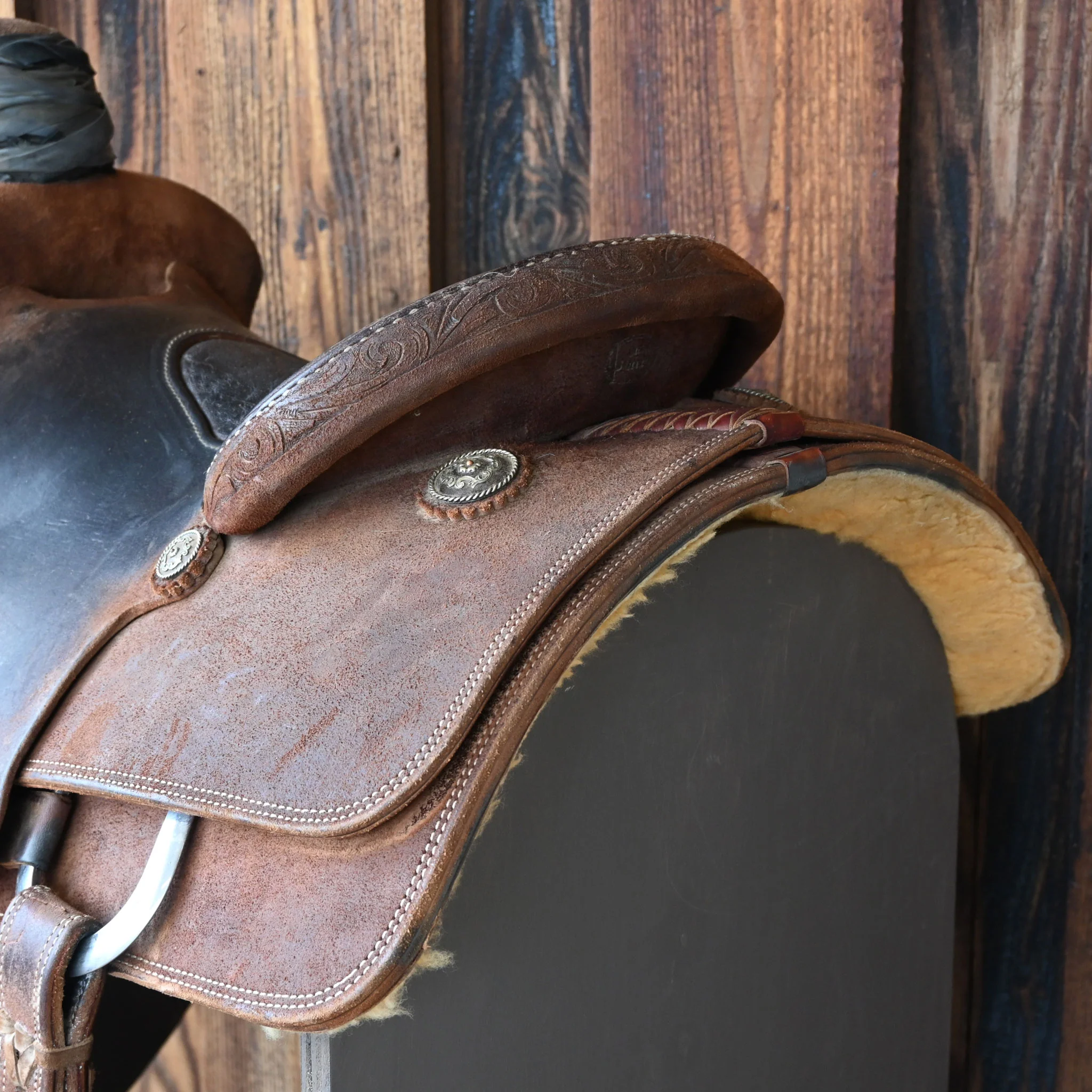 14" USED CACTUS TEAM ROPING SADDLE - Image 3