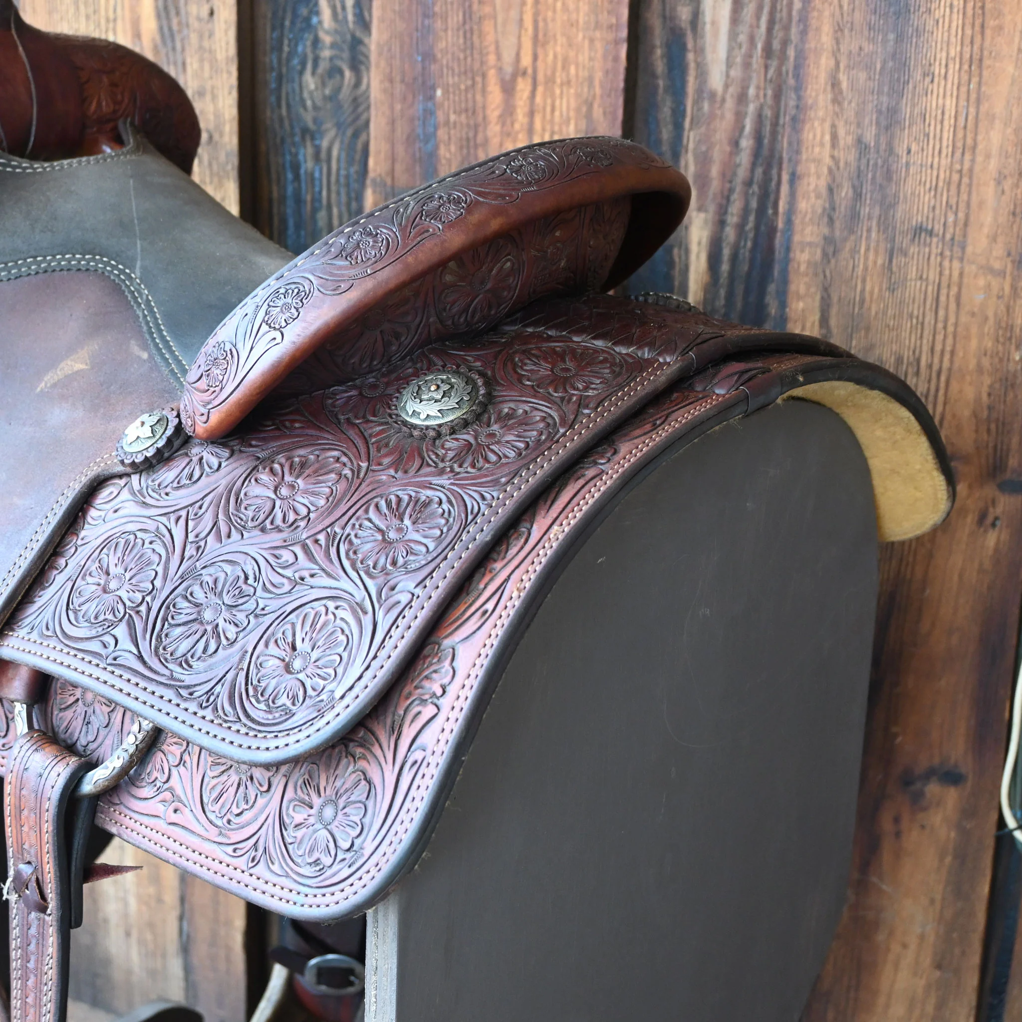 14" USED CACTUS TREVOR BRAZILE RELENTLESS CALF ROPING SADDLE - Image 3