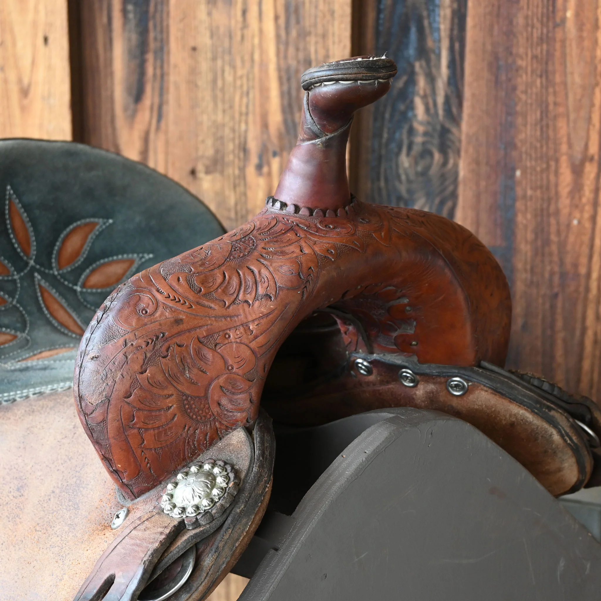 14" USED DOUBLE J CHARMAYNE JAMES SCAMPER BARREL SADDLE - Image 2