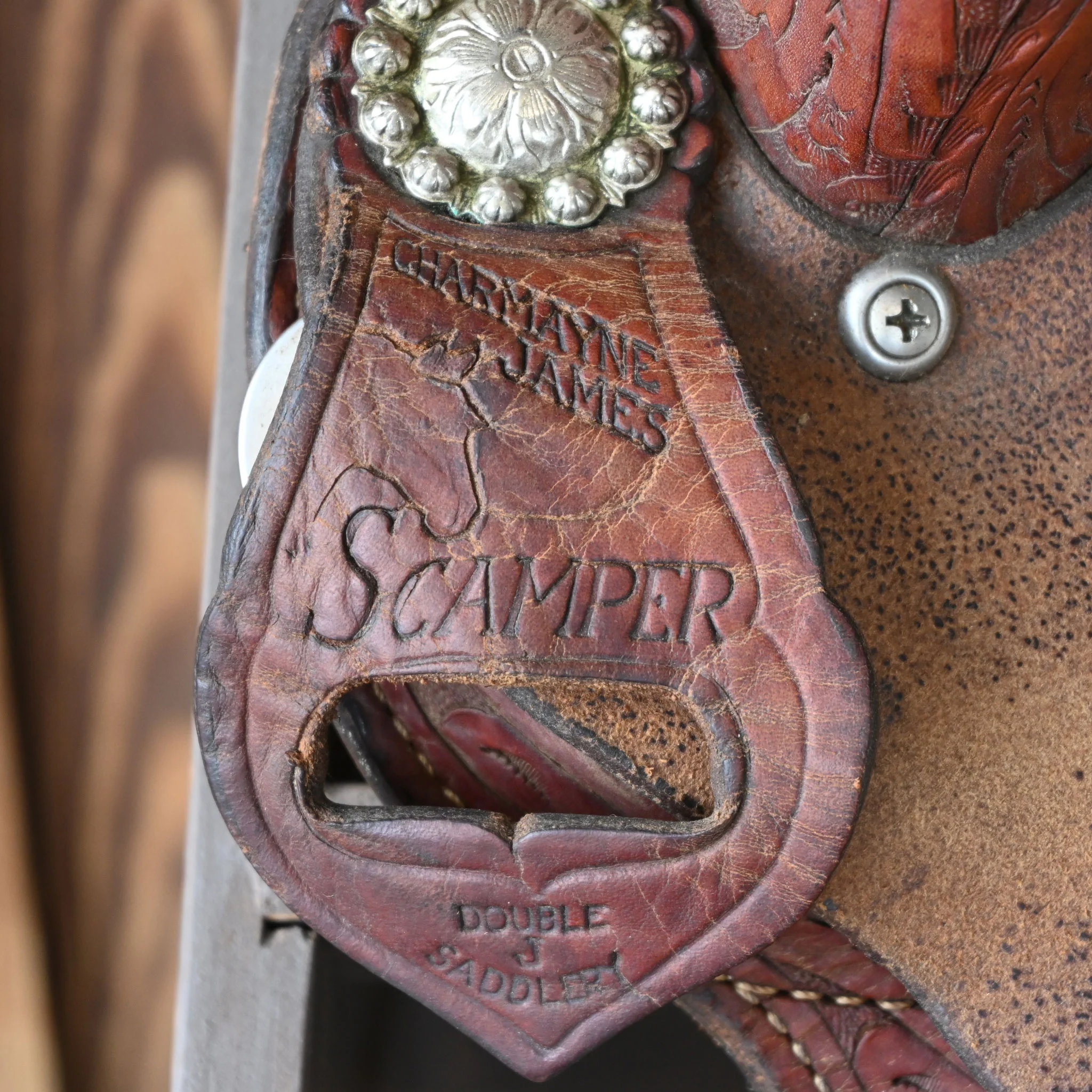 14" USED DOUBLE J CHARMAYNE JAMES SCAMPER BARREL SADDLE - Image 4