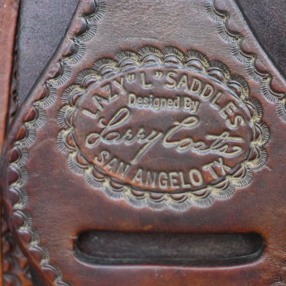 14" USED LAZY "L" BY LARRY COATS TEAM ROPING SADDLE - Image 5