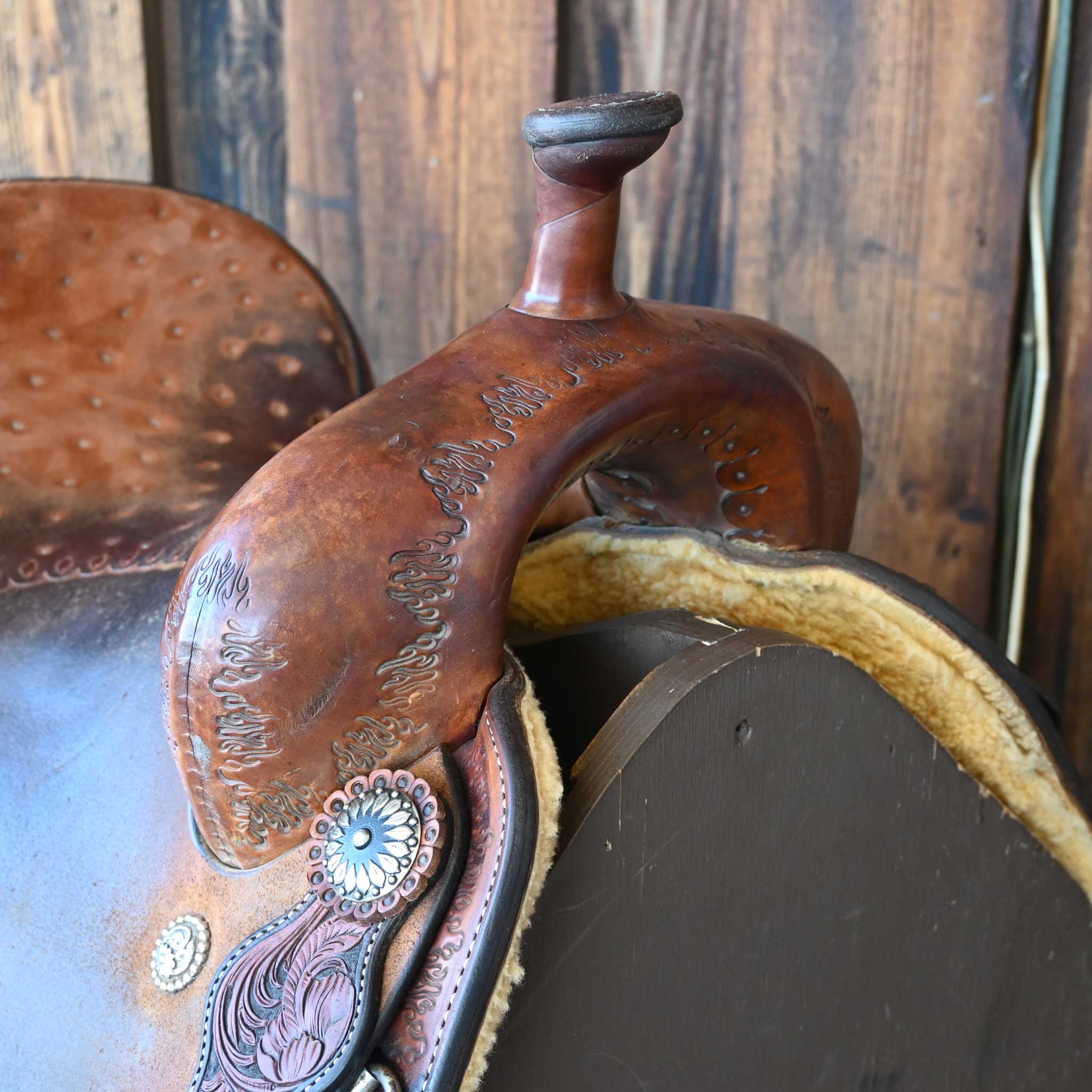 14" USED MONTY REEDY BARREL SADDLE - Image 2