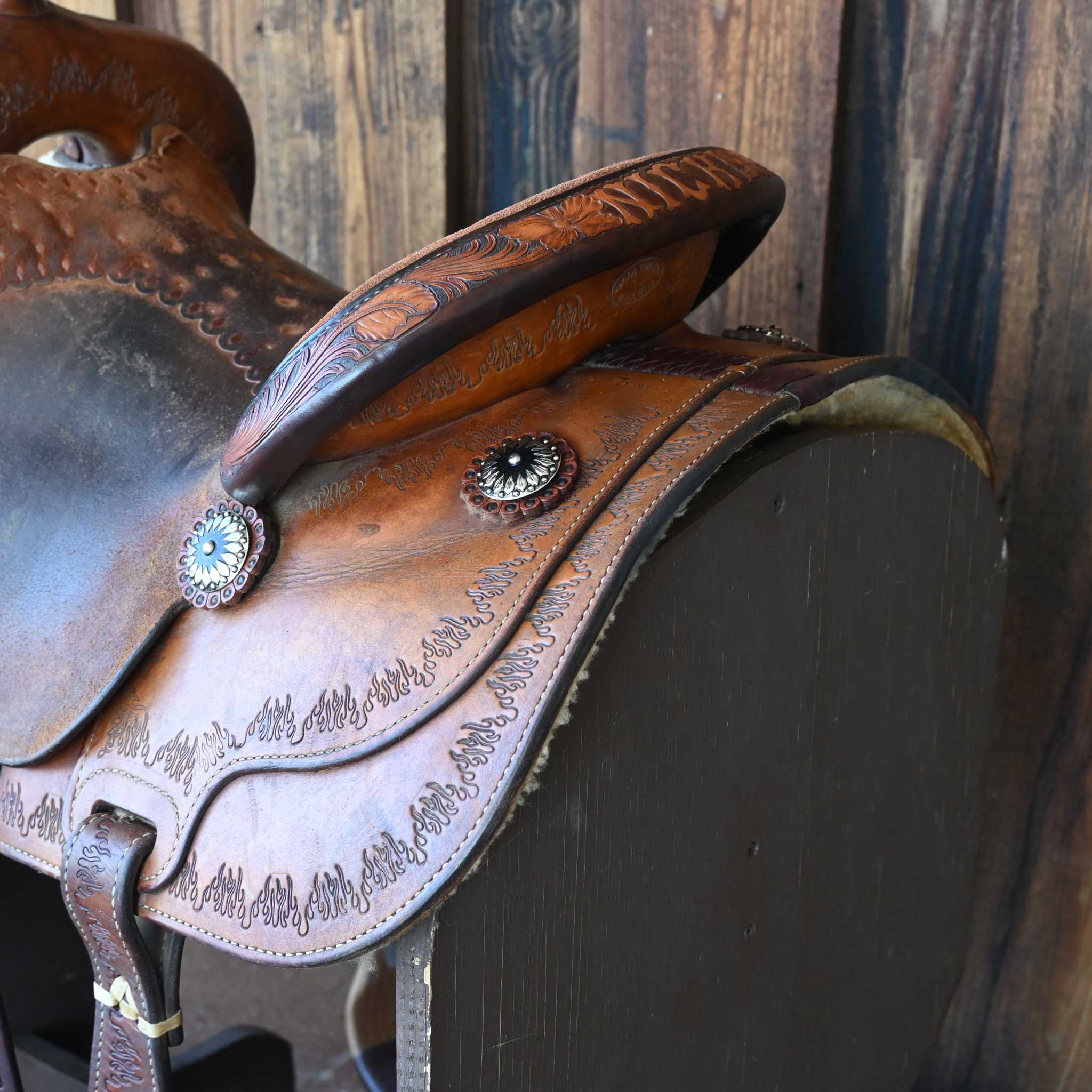 14" USED MONTY REEDY BARREL SADDLE - Image 3