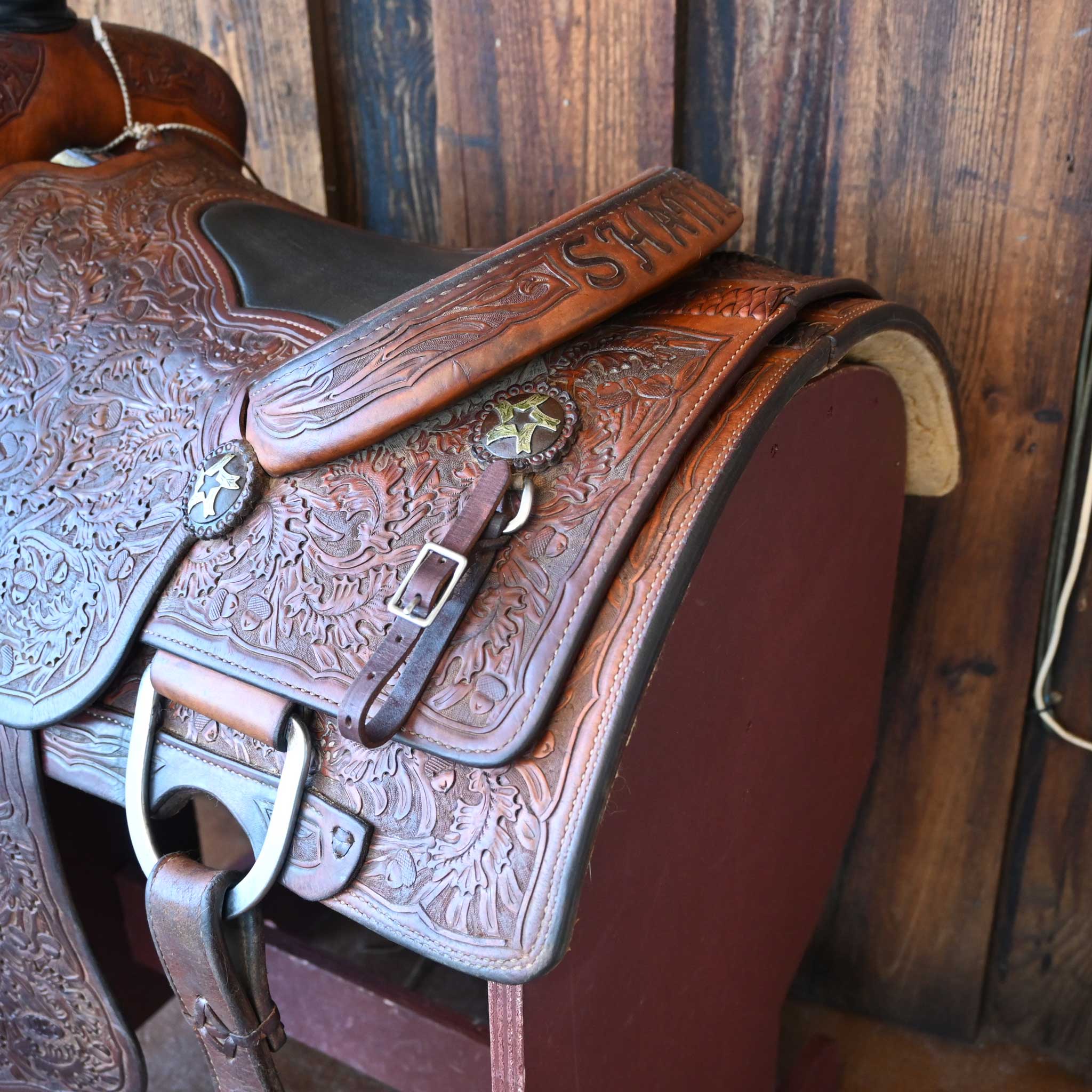 14" USED NRS TEAM ROPING SADDLE - Image 3