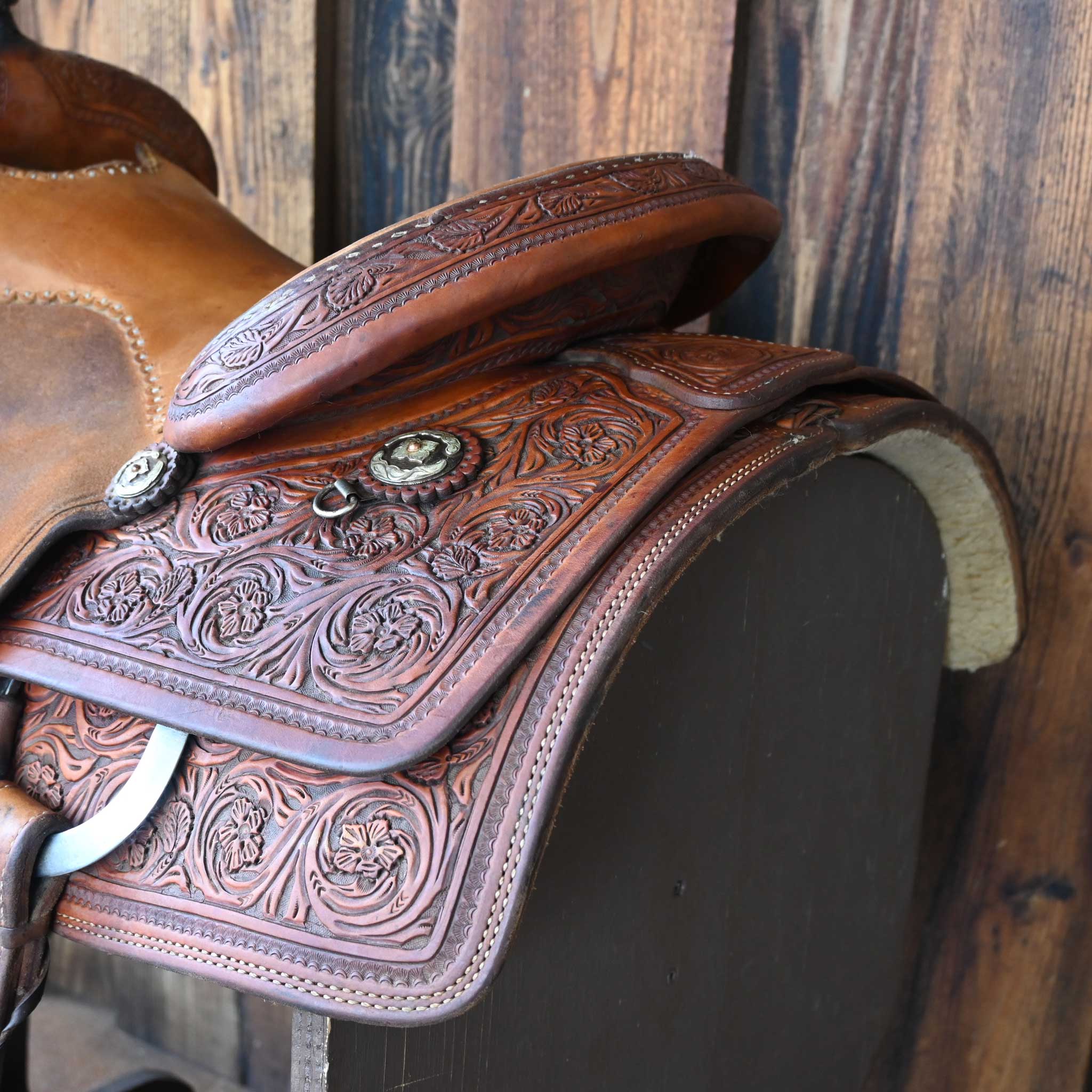 14" USED PATRICK SMITH TEAM ROPING SADDLE - Image 3