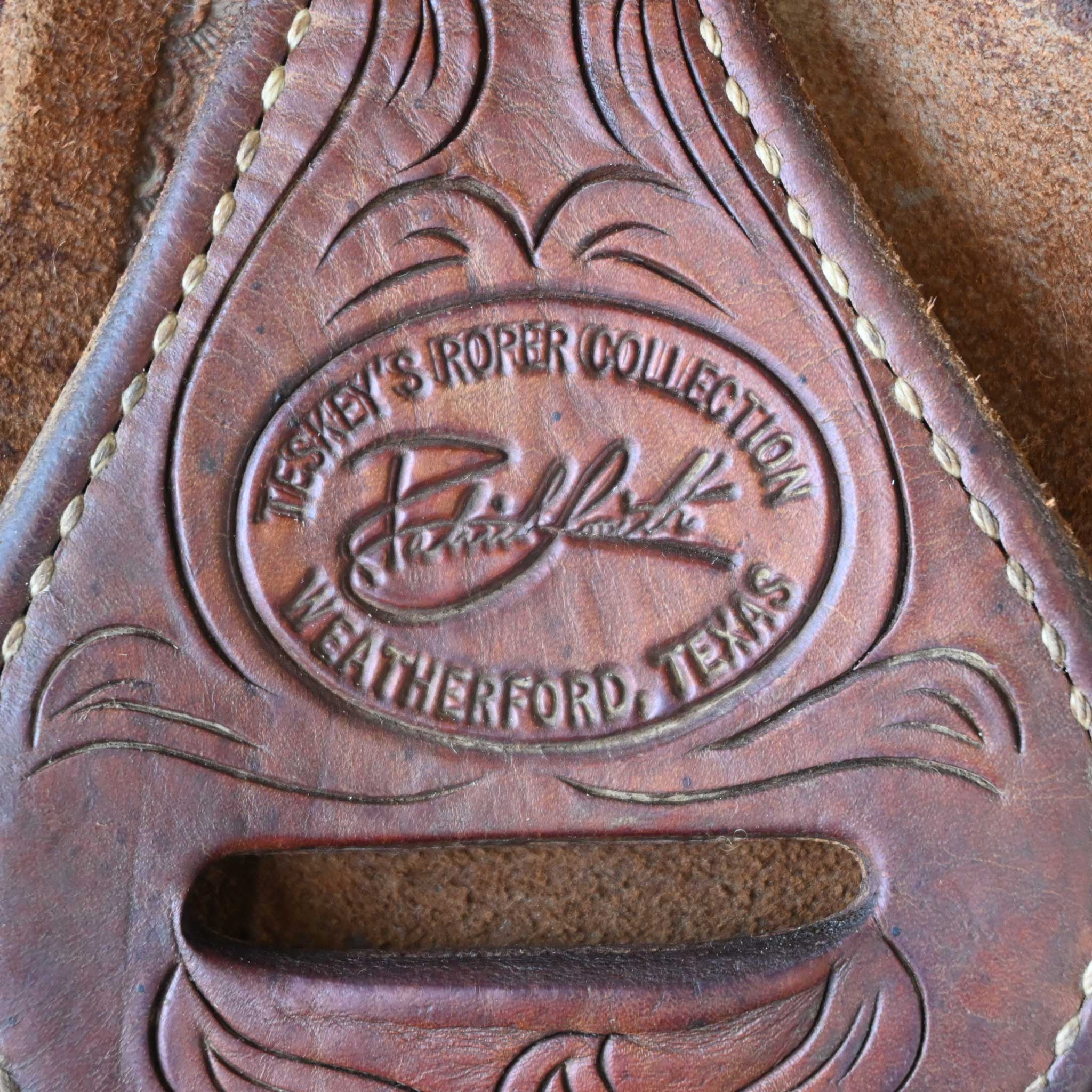 14" USED PATRICK SMITH TEAM ROPING SADDLE - Image 4
