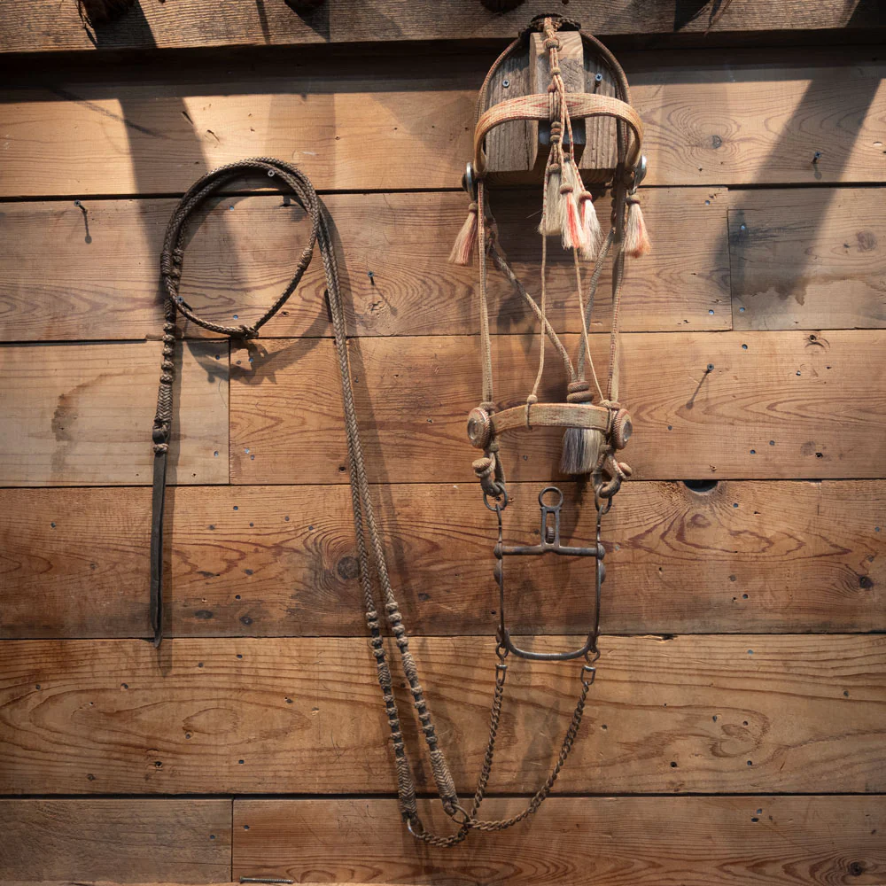 Vintage Horse Hair Prison Made Deer Lodge Bridle Rig - Image 2