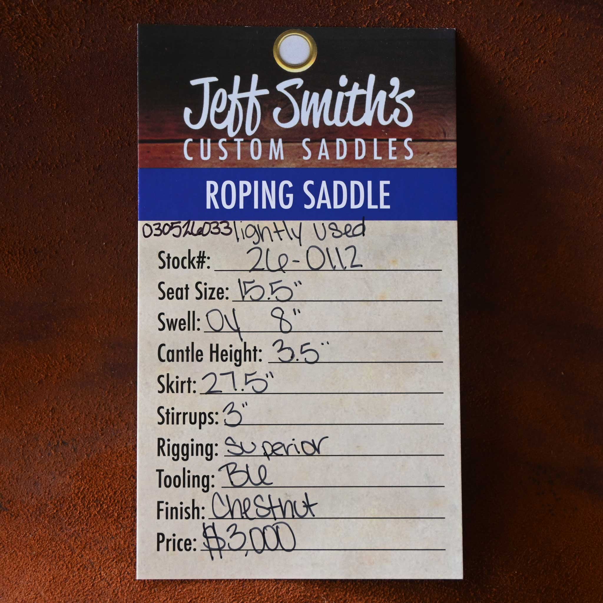 15.5" DEMO JEFF SMITH TEAM ROPING SADDLE - Image 5