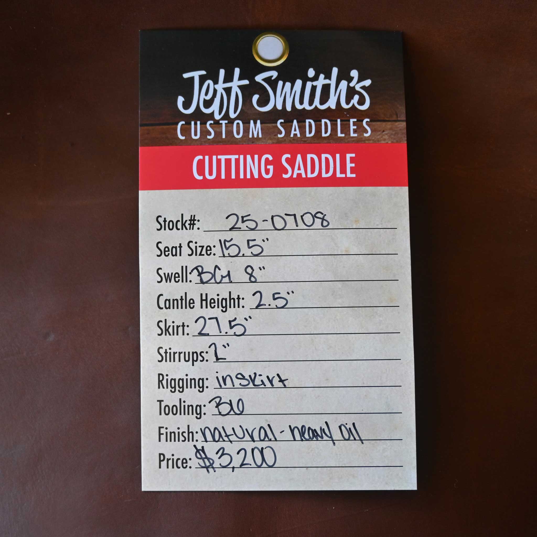 15.5" JEFF SMITH BEAU GALYEAN CUTTING SADDLE - Image 3