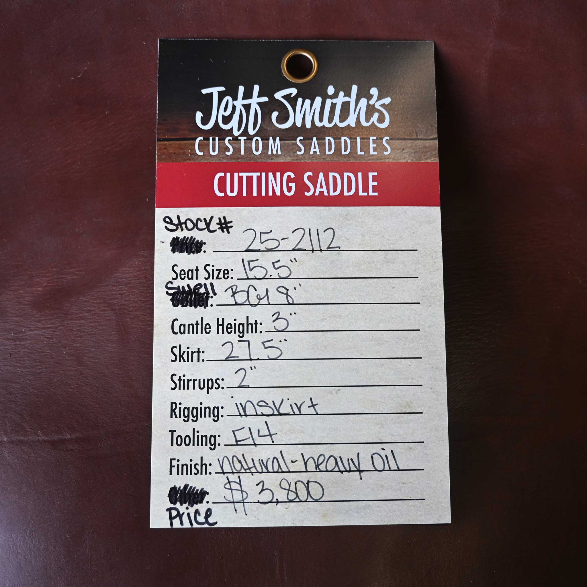 15.5" JEFF SMITH BEAU GALYEAN CUTTING SADDLE - Image 3