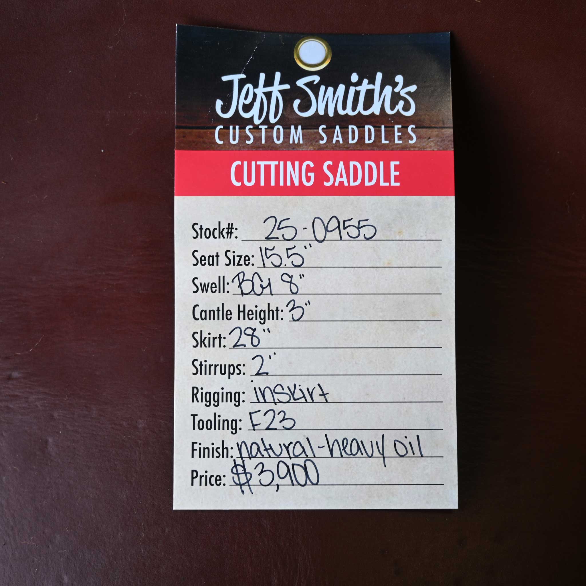 15.5" JEFF SMITH BEAU GALYEAN CUTTING SADDLE - Image 3