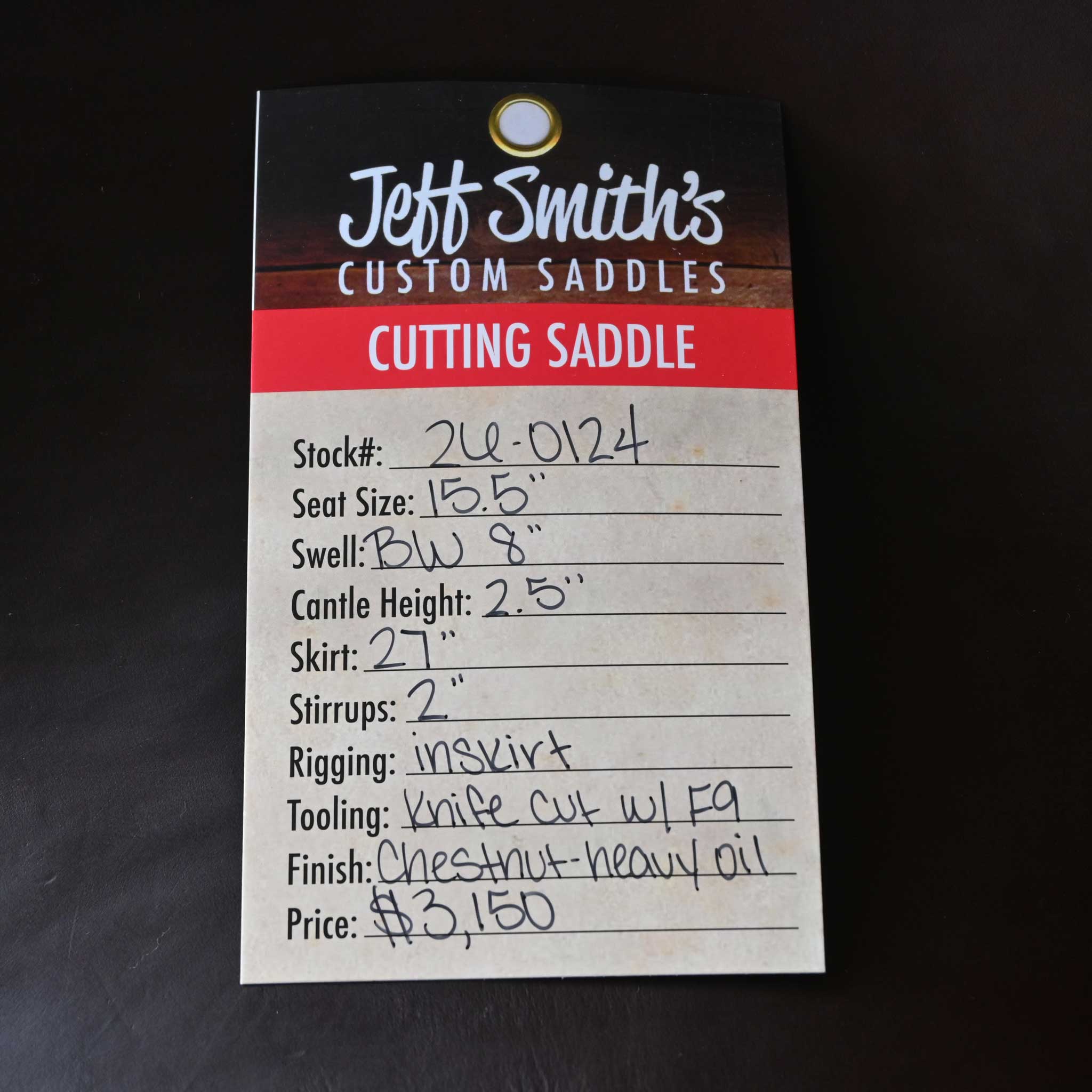 15.5" JEFF SMITH BUSTER WELCH CUTTING SADDLE - Image 3