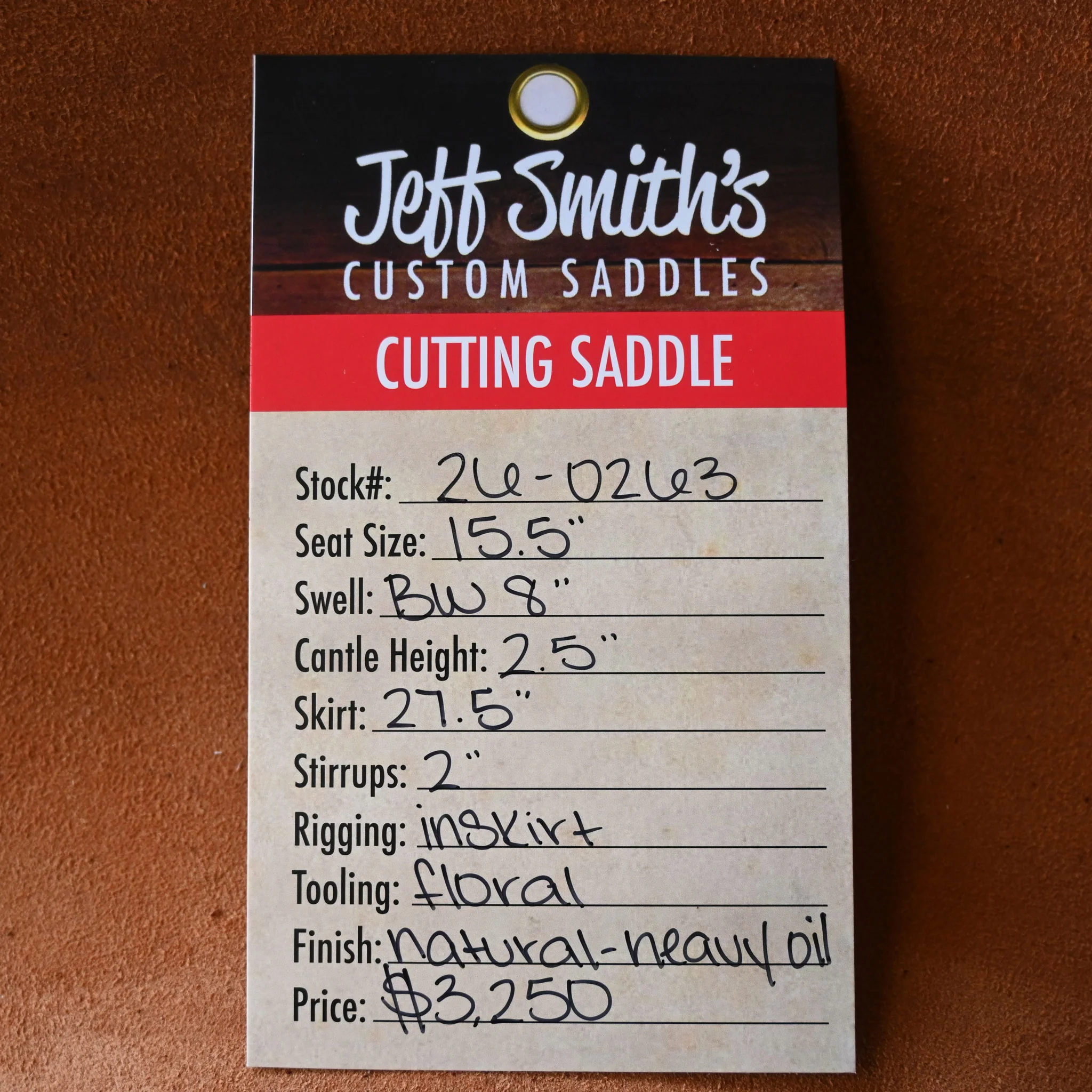 15.5" JEFF SMITH BUSTER WELCH CUTTING SADDLE - Image 3