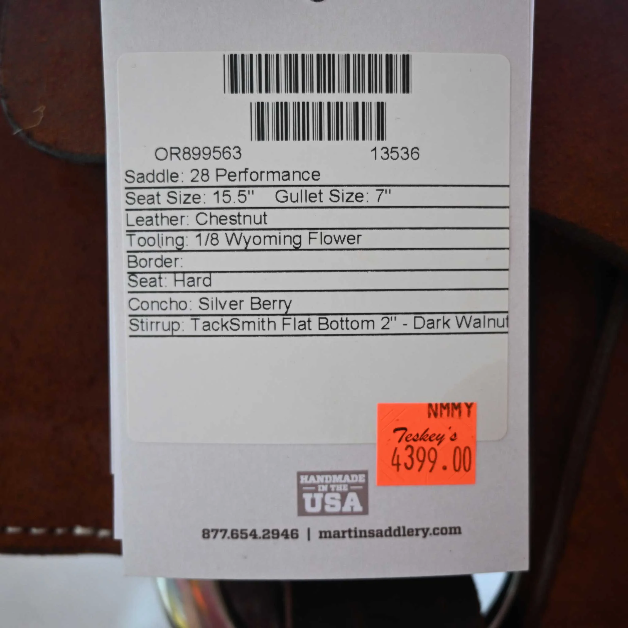 15.5" MARTIN PERFORMANCE SADDLE - Image 3