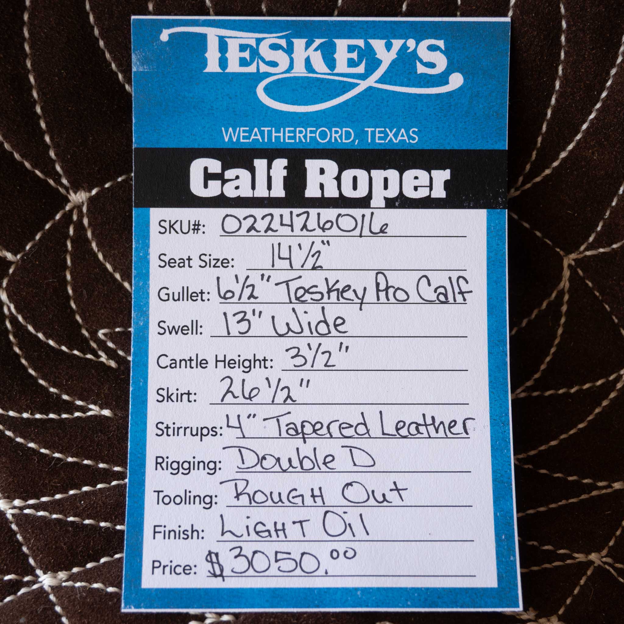 15.5" TESKEY'S CALF ROPING SADDLE - Image 3